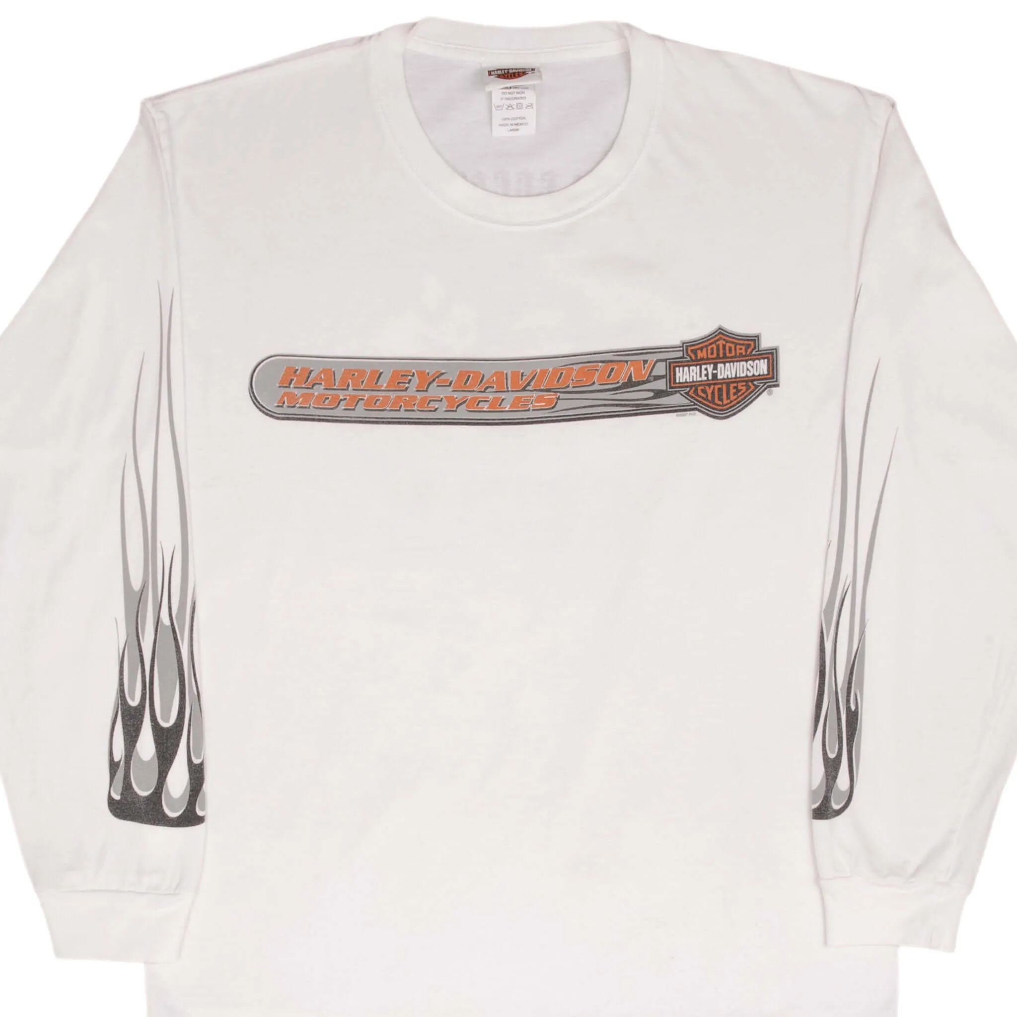 VINTAGE HARLEY DAVIDSON LONG SLEEVES FLAME TEE SHIRT 2007 SIZE LARGE