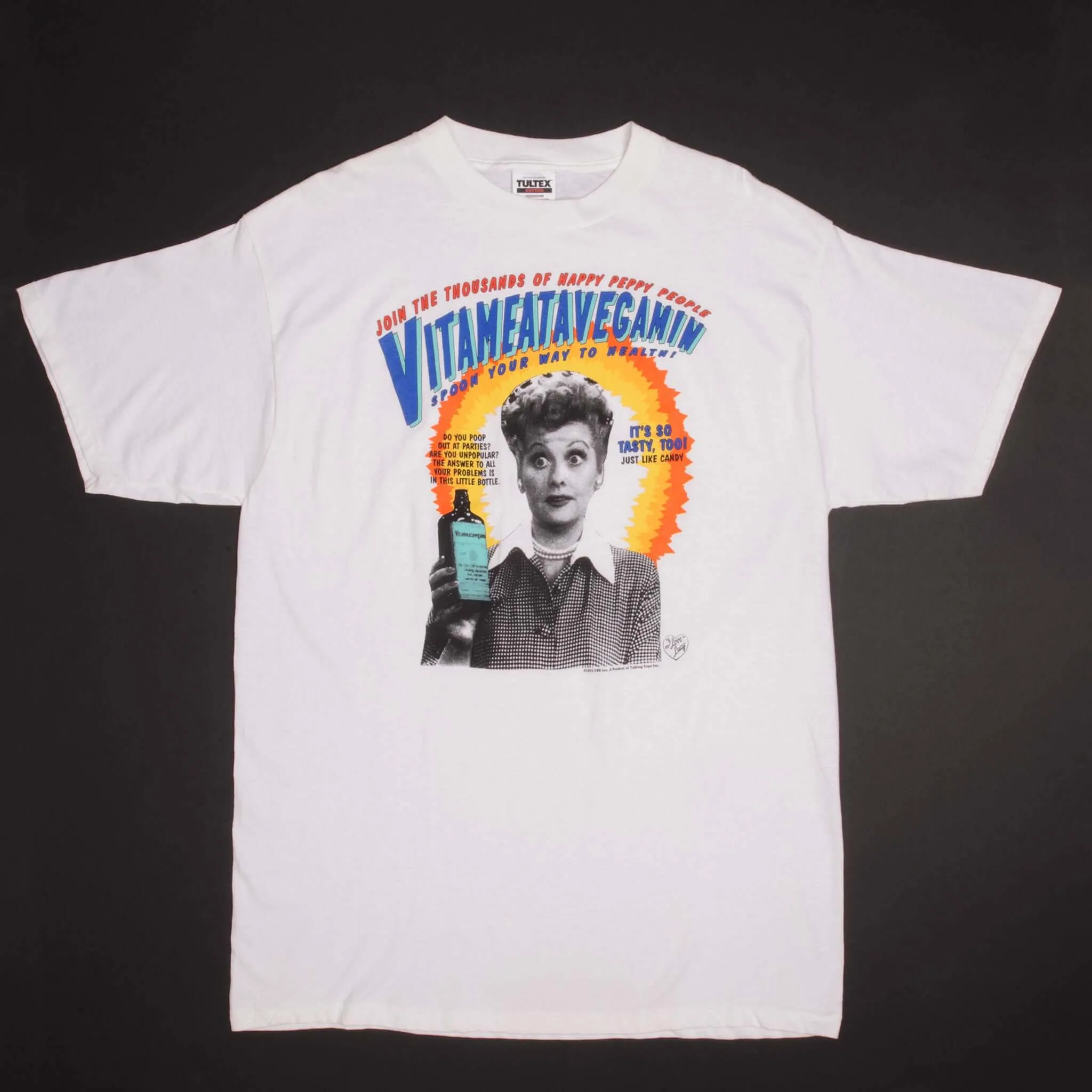 VINTAGE I LOVE LUCY VITAMEATAVEGAMIN 1992 TEE SHIRT SIZE XL