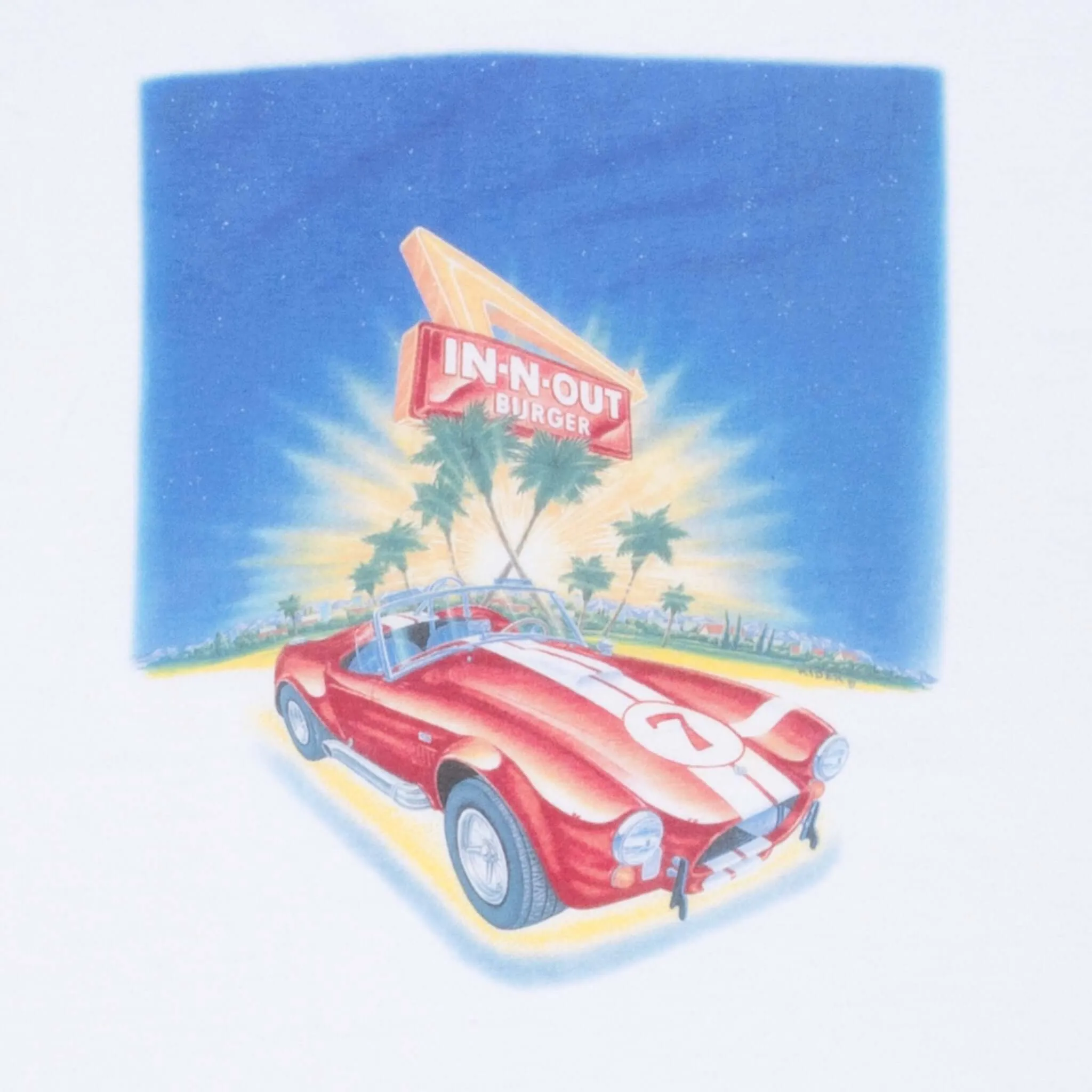 VINTAGE IN N OUT BURGER CALIFORNIA 1990S WHITE TEE SHIRT LARGE