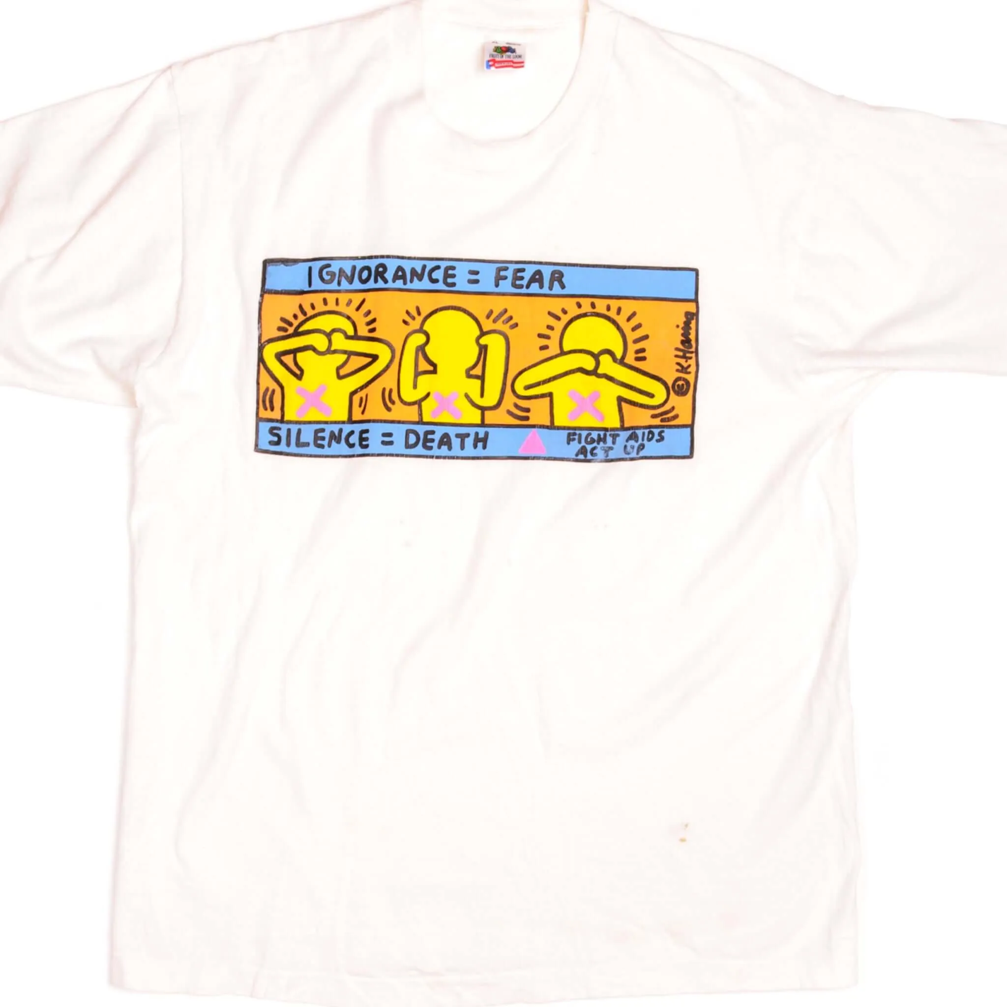 VINTAGE KEITH HARING TEE SHIRT 1990s SIZE LARGE MADE IN USA