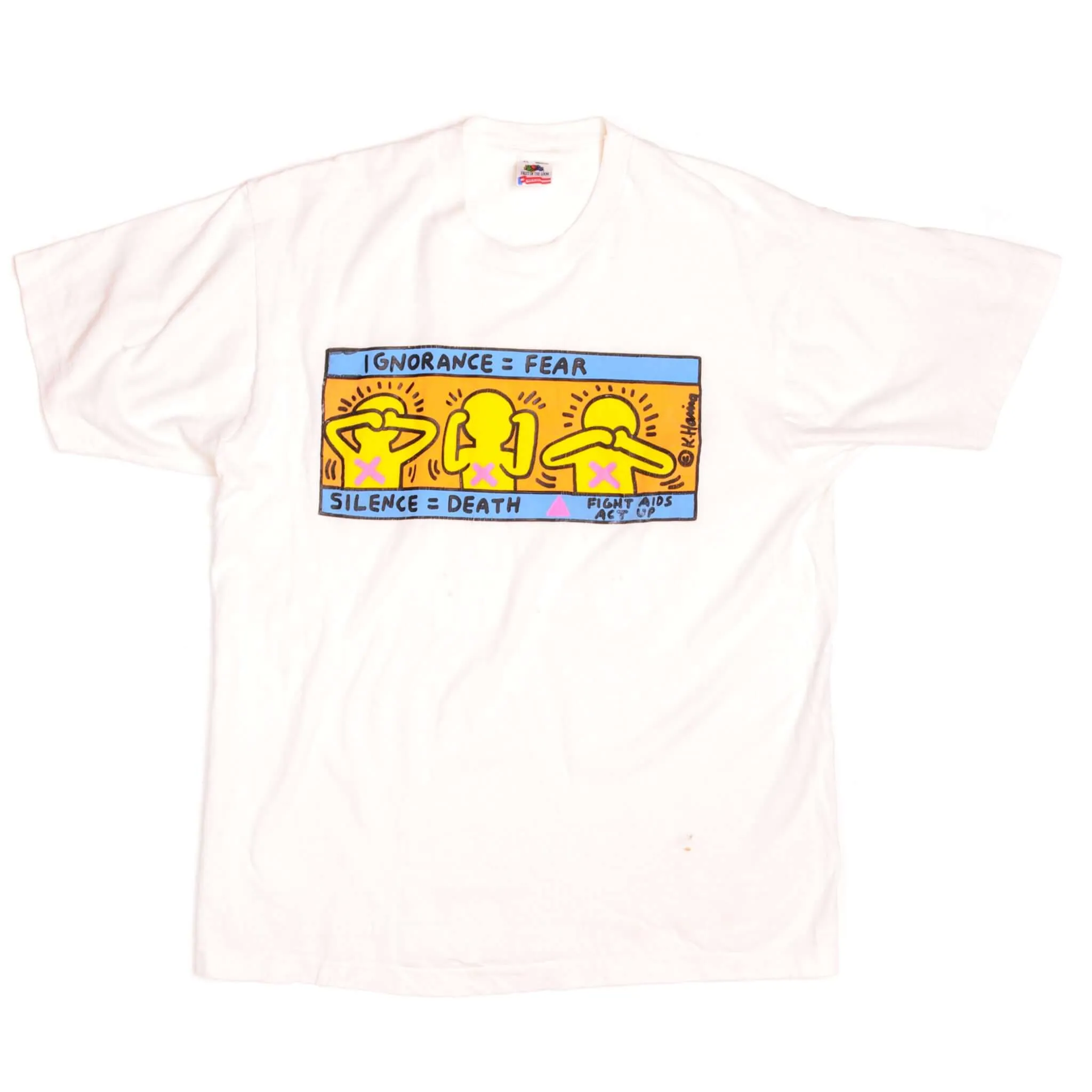 VINTAGE KEITH HARING TEE SHIRT 1990s SIZE LARGE MADE IN USA