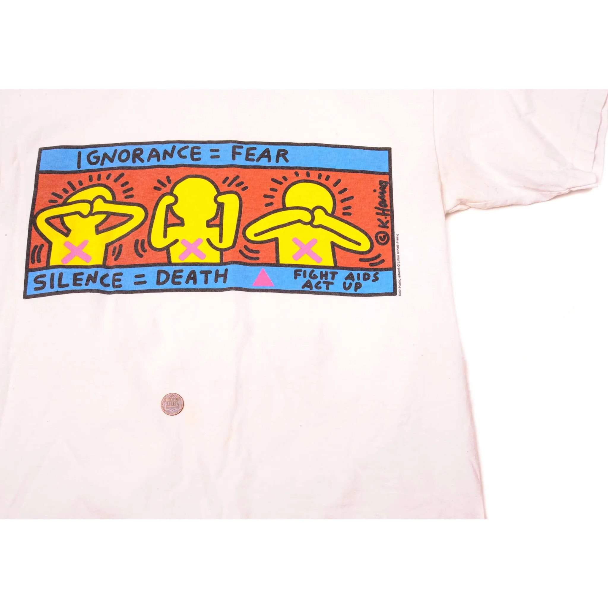VINTAGE KEITH HARING TEE SHIRT 1990'S SIZE S MADE IN USA