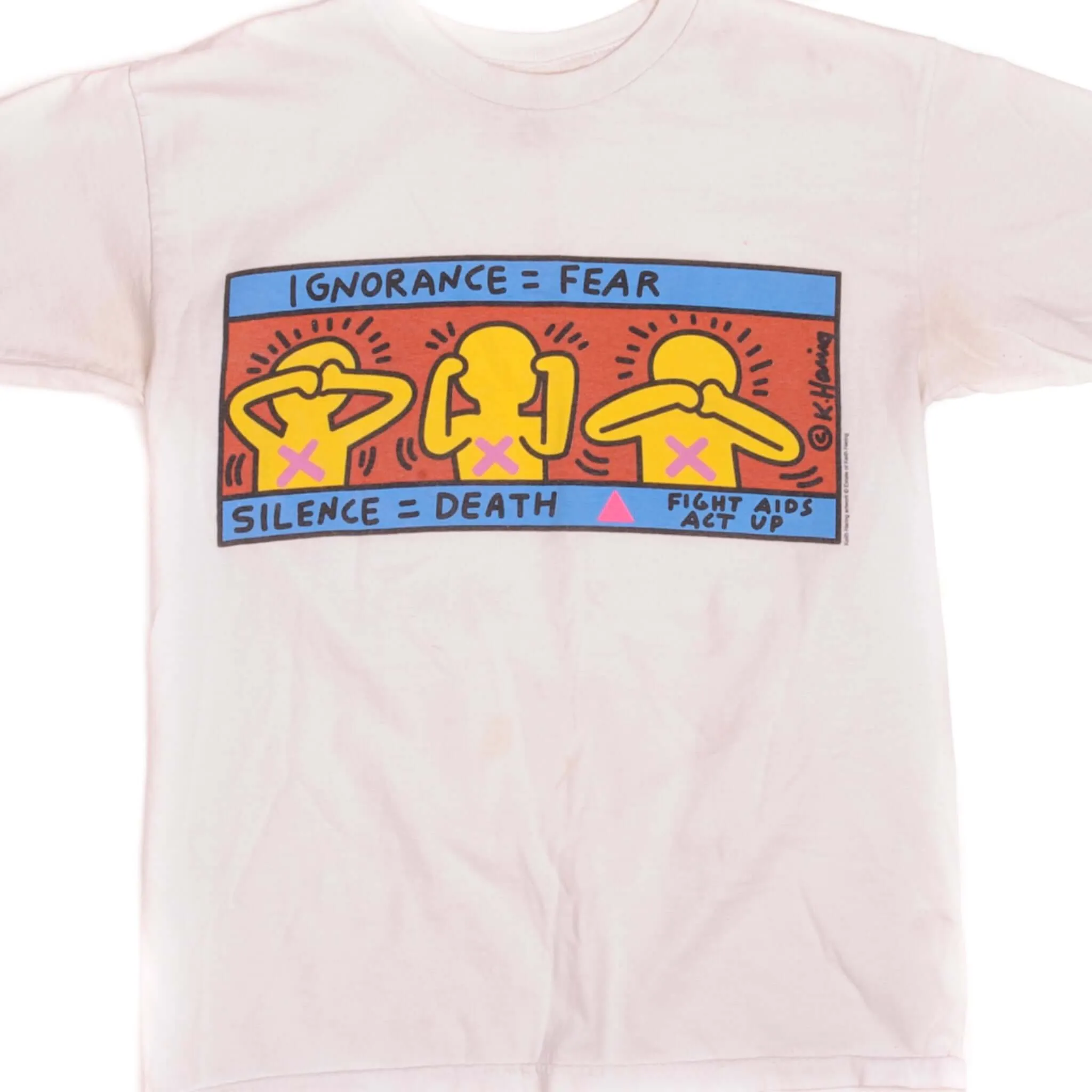 VINTAGE KEITH HARING TEE SHIRT 1990'S SIZE S MADE IN USA