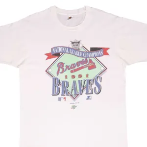 VINTAGE MLB ATLANTA BRAVES CHAMPIONS 1991 TEE SHIRT SIZE LARGE MADE IN USA