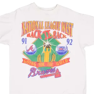 VINTAGE MLB ATLANTA BRAVES WESTERN CHAMPS 1992 TEE SHIRT XL MADE IN USA