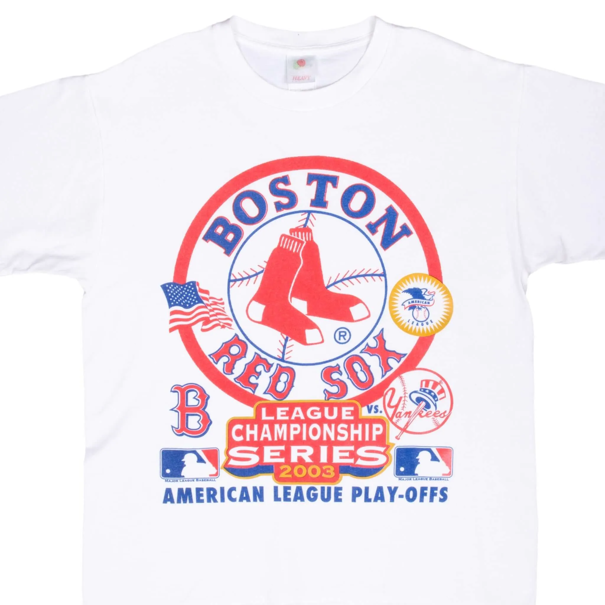 VINTAGE MLB BOSTON RED SOX AMERICAN LEAGUE PLAY OFFS 2003 TEE SHIRT LARGE