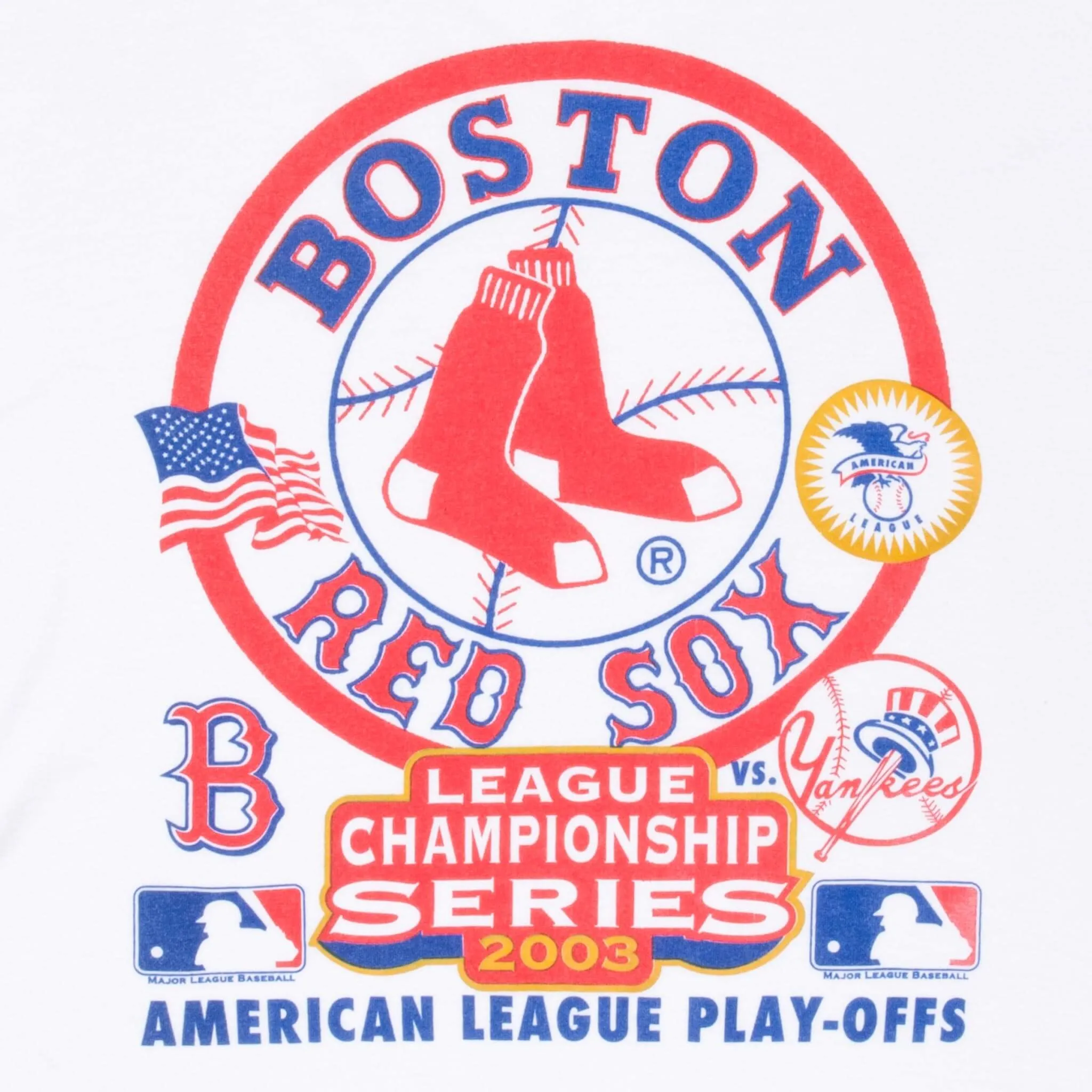 VINTAGE MLB BOSTON RED SOX AMERICAN LEAGUE PLAY OFFS 2003 TEE SHIRT LARGE