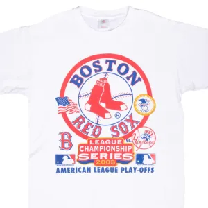 VINTAGE MLB BOSTON RED SOX AMERICAN LEAGUE PLAY OFFS 2003 TEE SHIRT LARGE