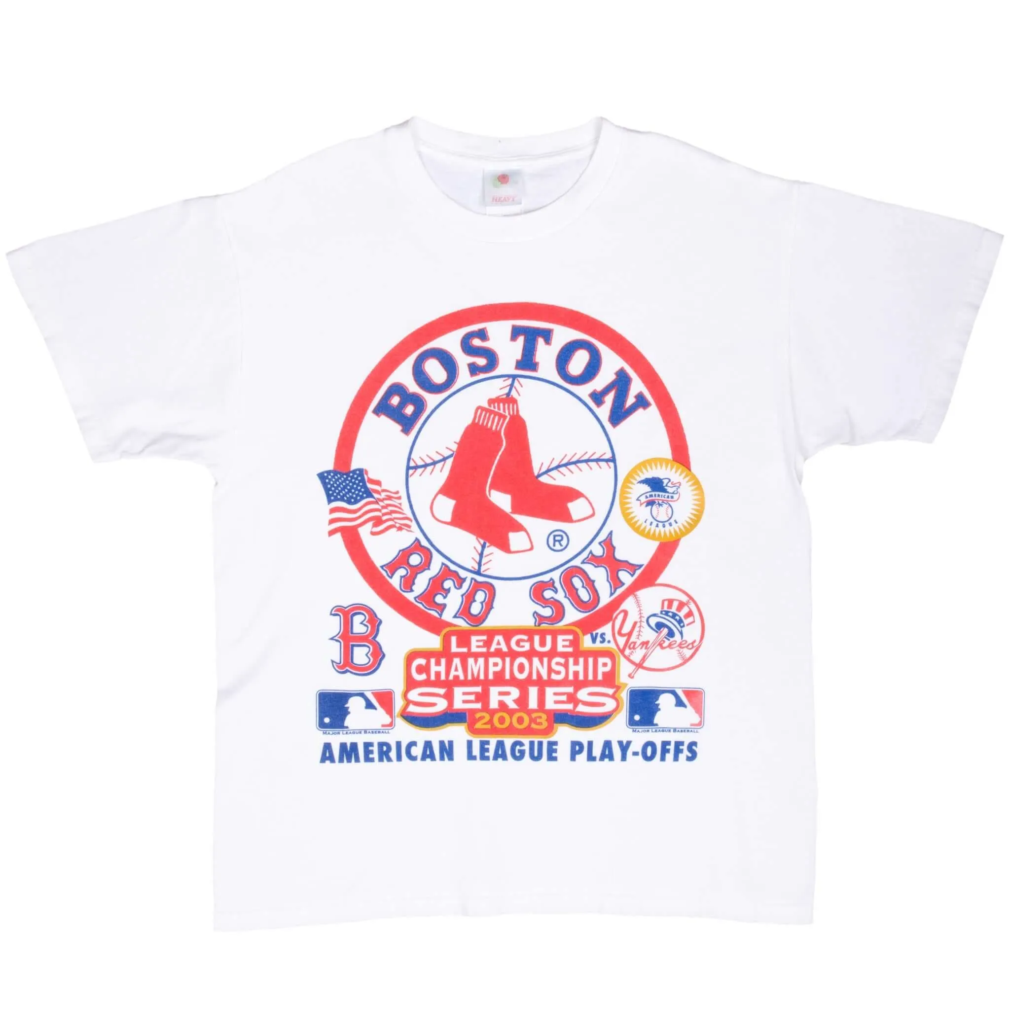 VINTAGE MLB BOSTON RED SOX AMERICAN LEAGUE PLAY OFFS 2003 TEE SHIRT LARGE