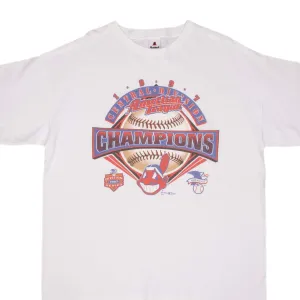 VINTAGE MLB CLEVELAND INDIANS CHAMPIONS 1997 TEE SHIRT SIZE XL MADE IN USA