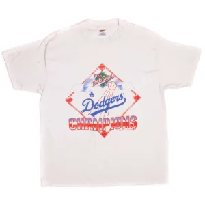 VINTAGE MLB LA DODGERS CHAMPIONS TEE SHIRT 1988 SIZE LARGE MADE IN USA