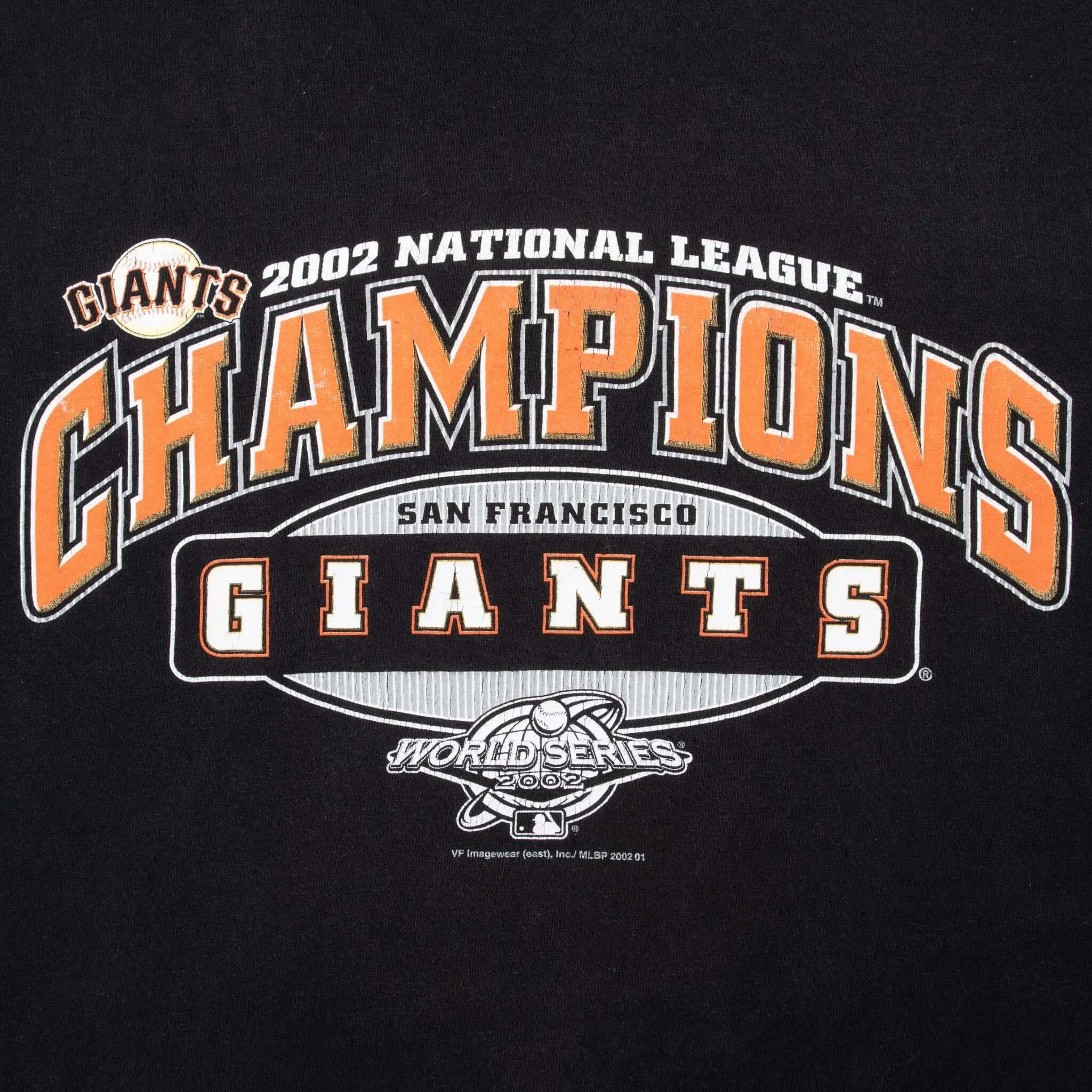 VINTAGE MLB SAN FRANCISCO GIANTS WORLD SERIES 2002 TEE SHIRT XL