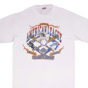 VINTAGE MLB WHITE SOX VS BLUE JAYS AMERICAN LEAGUE 1993 TEE SHIRT SIZE XL