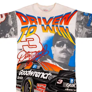 VINTAGE NASCAR ALL OVER PRINT DALE EARNHARDT 1996 TEE SHIRT MEDIUM MADE IN USA