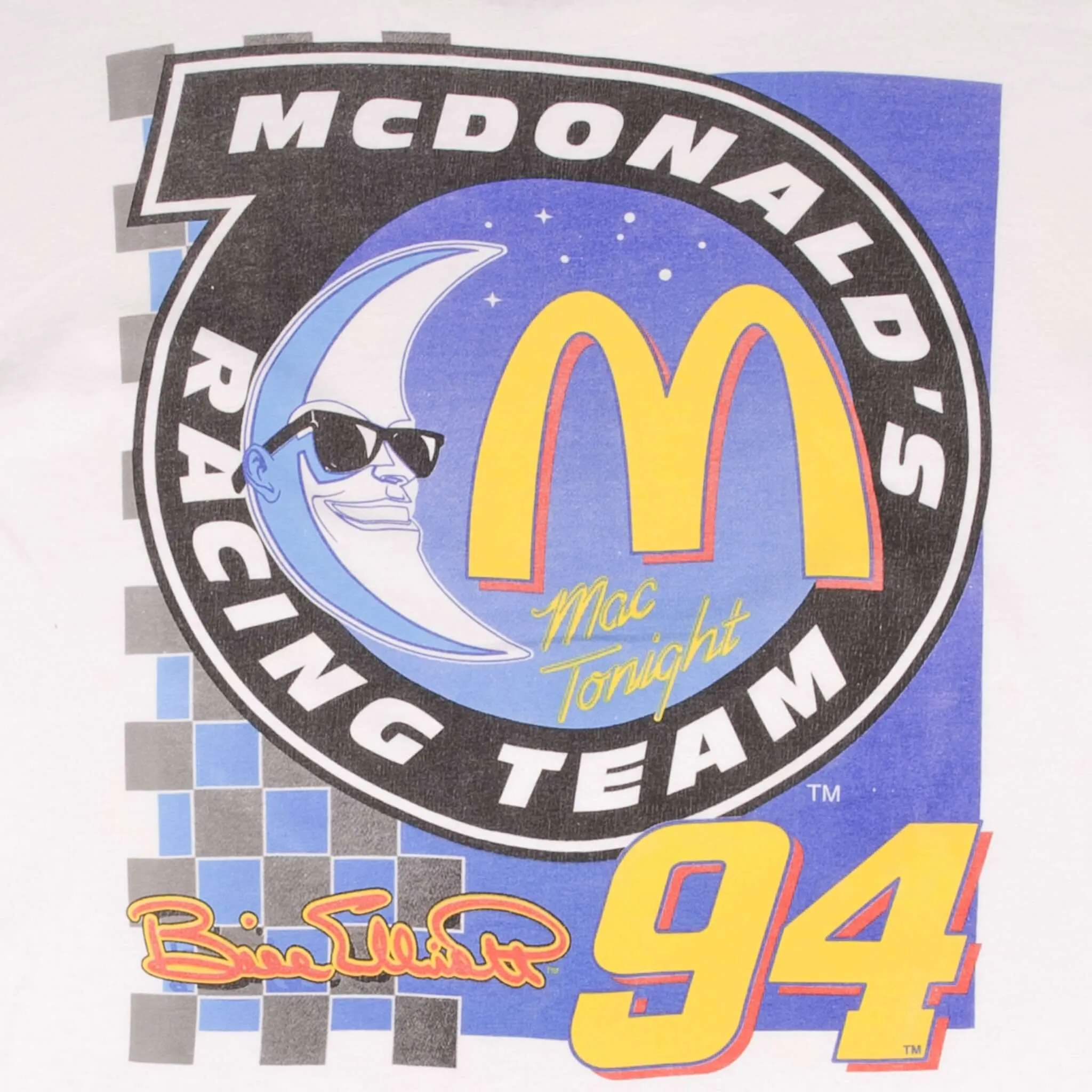 VINTAGE NASCAR BILL ELIOTT MCDONALDS 1998 TEE SHIRT SIZE LARGE