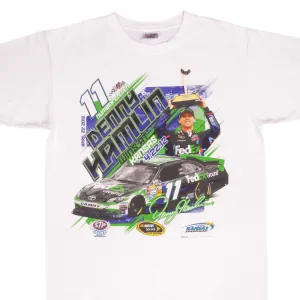 VINTAGE NASCAR DENNY HAMLIN WINS AT KANSAS 2012 TEE SHIRT SIZE LARGE