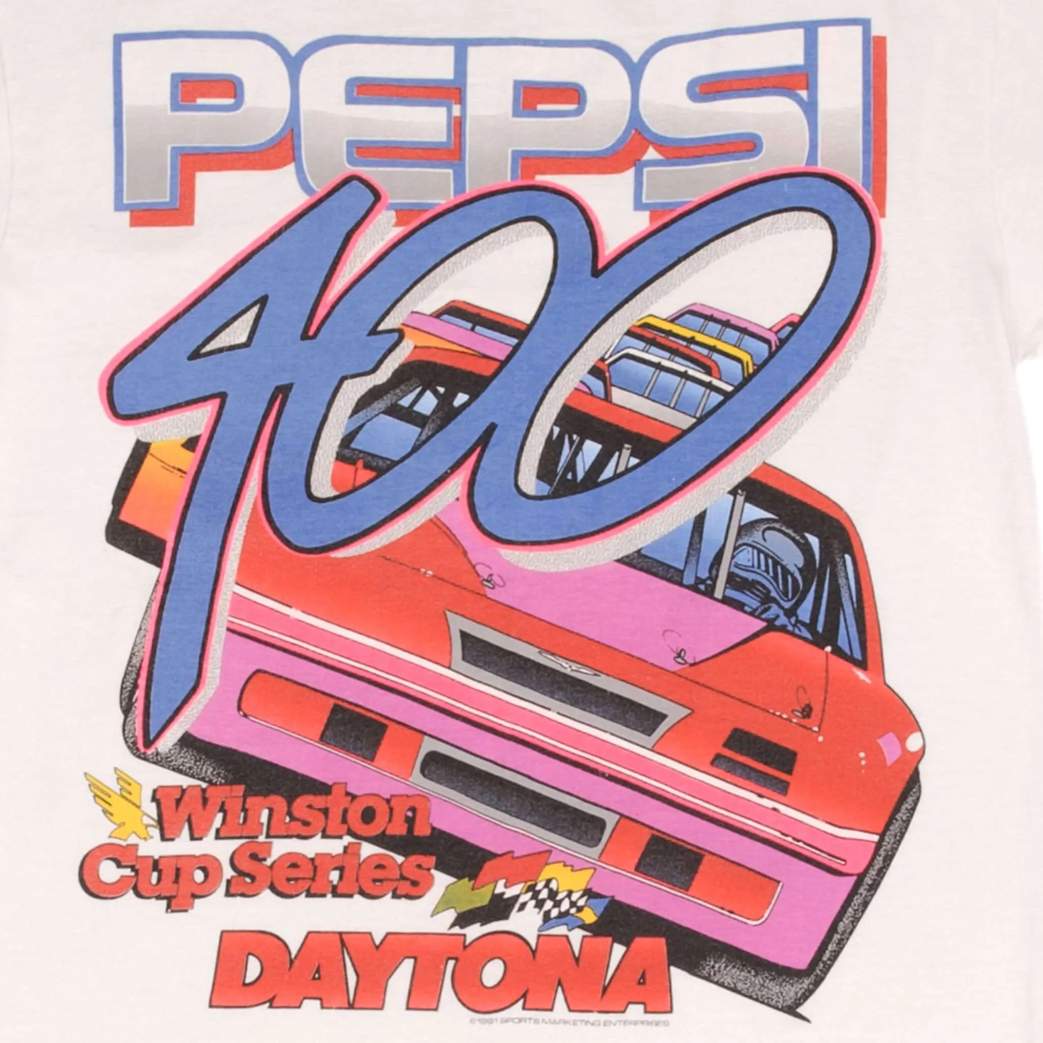 VINTAGE NASCAR PEPSI 400 WINSTON CUP SERIES 1991 TEE SHIRT SMALL MADE IN USA