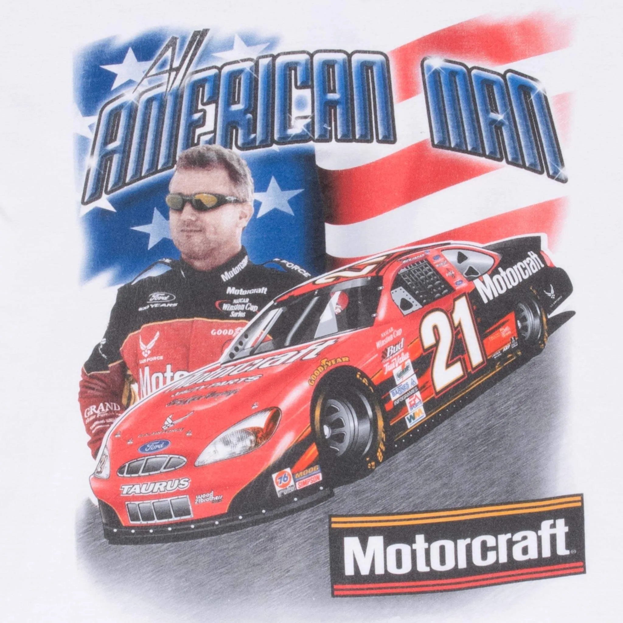 VINTAGE NASCAR RICKY RUDD ALL AMERICAN MAN 2000s TEE SHIRT SIZE XL