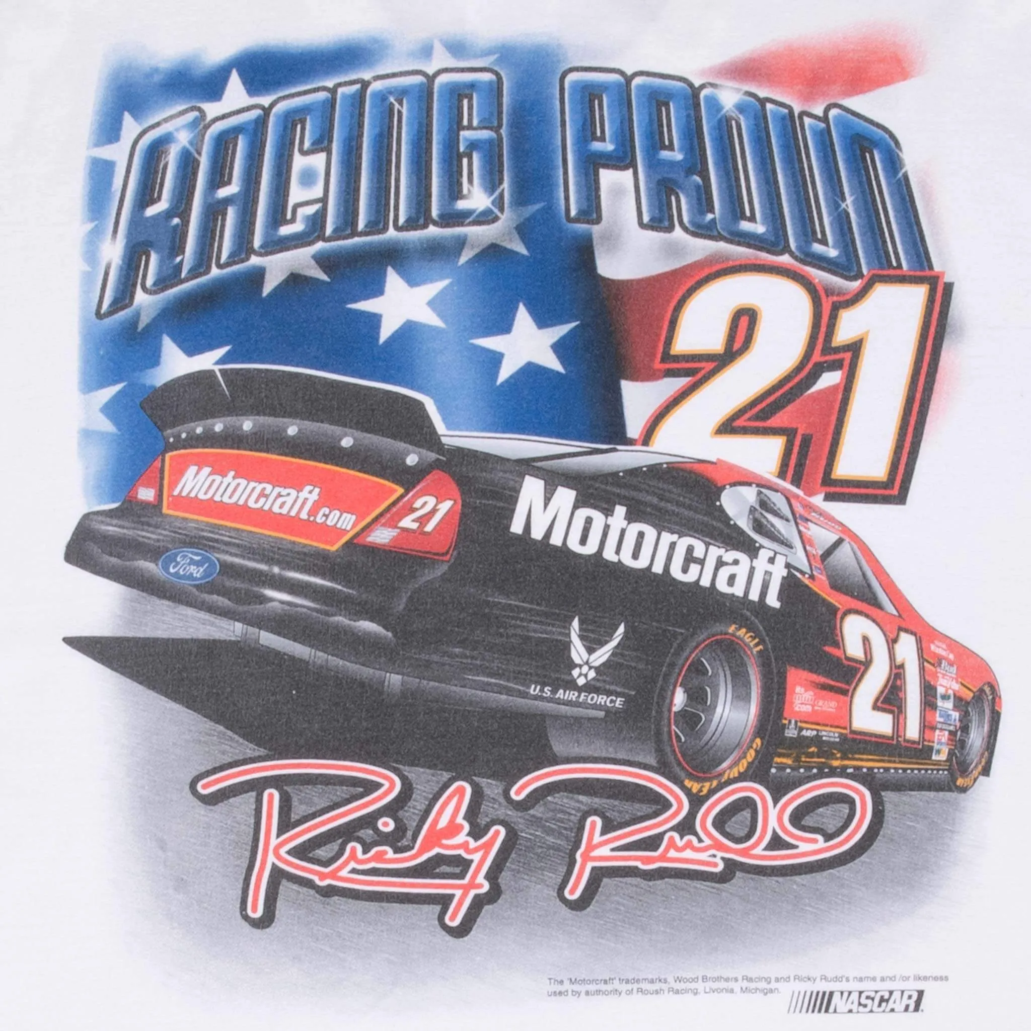 VINTAGE NASCAR RICKY RUDD ALL AMERICAN MAN 2000s TEE SHIRT SIZE XL