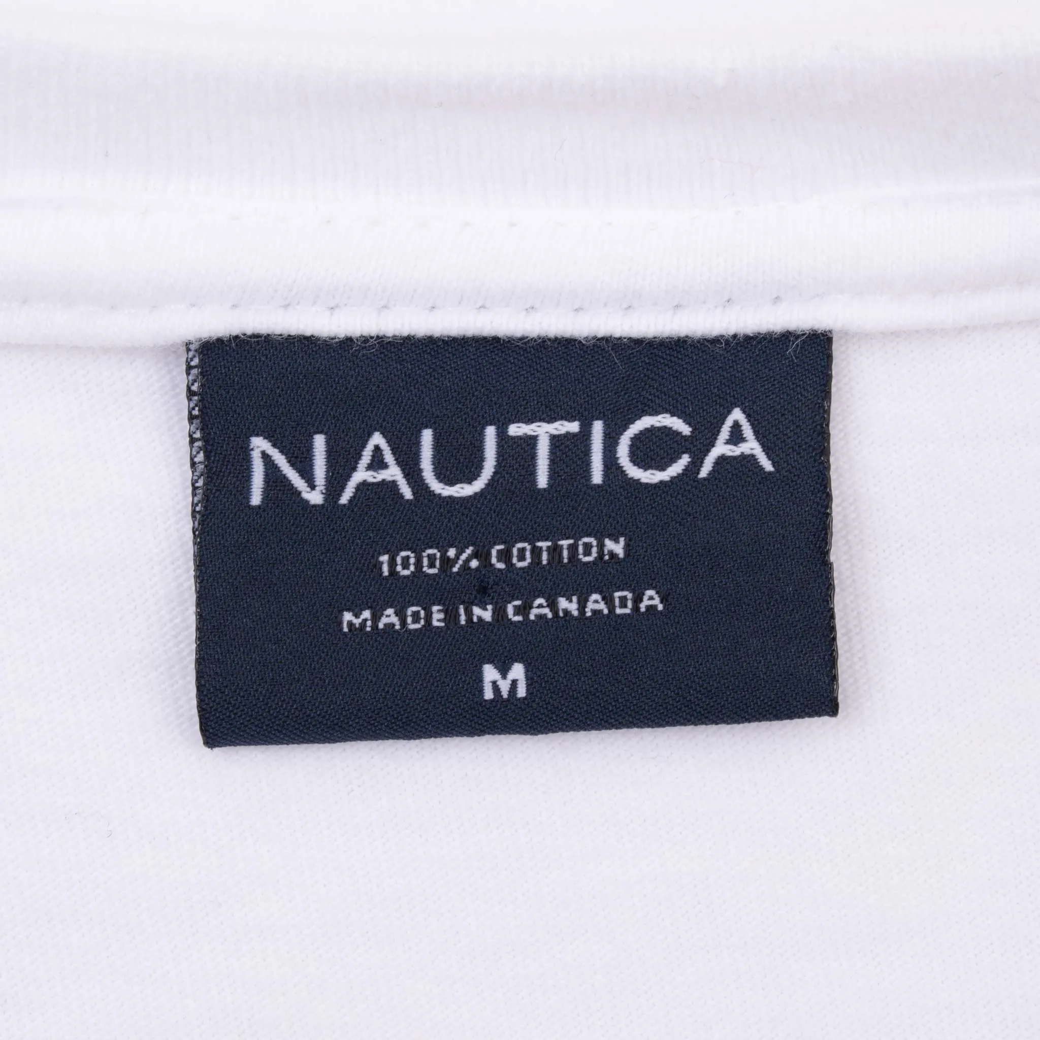 VINTAGE NAUTICA SPELLOUT WHITE TEE SHIRT 2000S MEDIUM