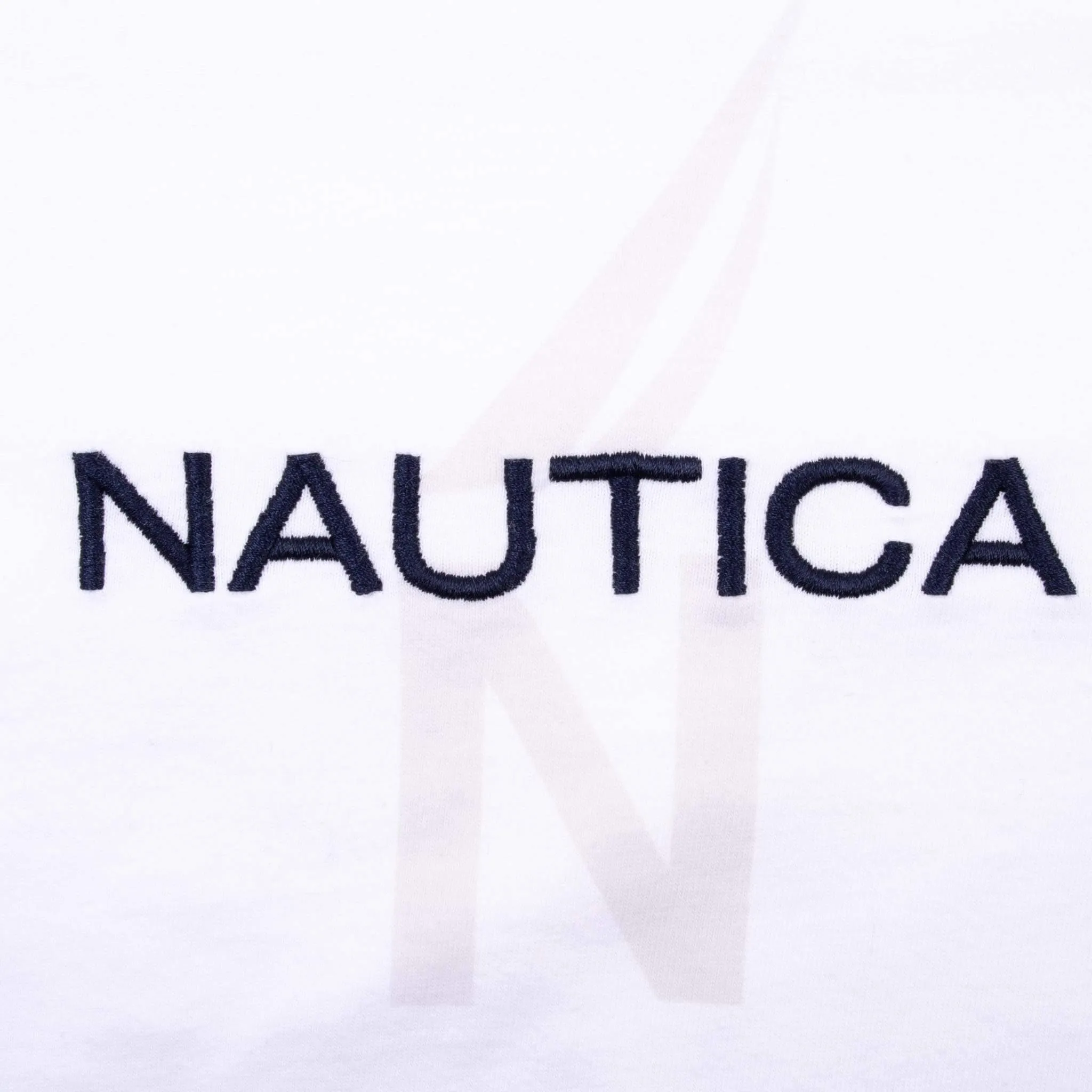 VINTAGE NAUTICA SPELLOUT WHITE TEE SHIRT 2000S MEDIUM