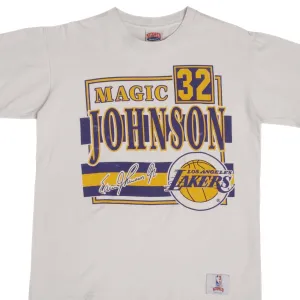 VINTAGE NBA MAGIC JOHNSON LOS ANGELES LAKERS TEE SHIRT 1990S LARGE MADE IN USA