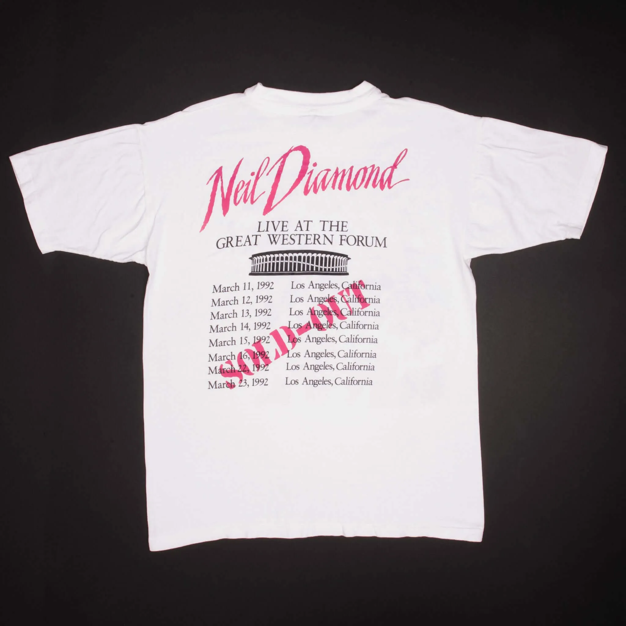 VINTAGE NEIL DIAMOND IN THE ROUND TEE SHIRT 1992 SIZE LARGE