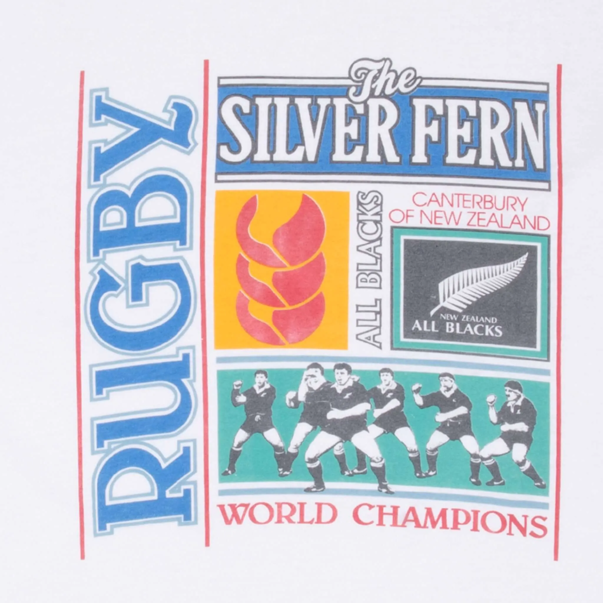 VINTAGE NEW ZEALAND ALL BLACKS RUGBY WORLD CHAMPIONS 1990S TEE SHIRT XL