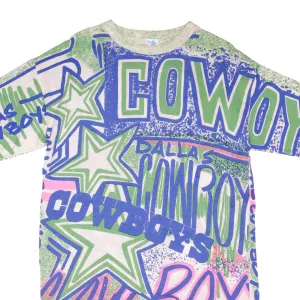 VINTAGE NFL DALLAS COWBOYS ALL OVER PRINT TEE SHIRT 1990S SIZE LARGE