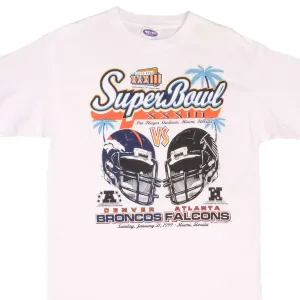 VINTAGE NFL FALCONS VS BRONCOS SUPERBOWL XXXIII 1999 TEE SHIRT SIZE LARGE