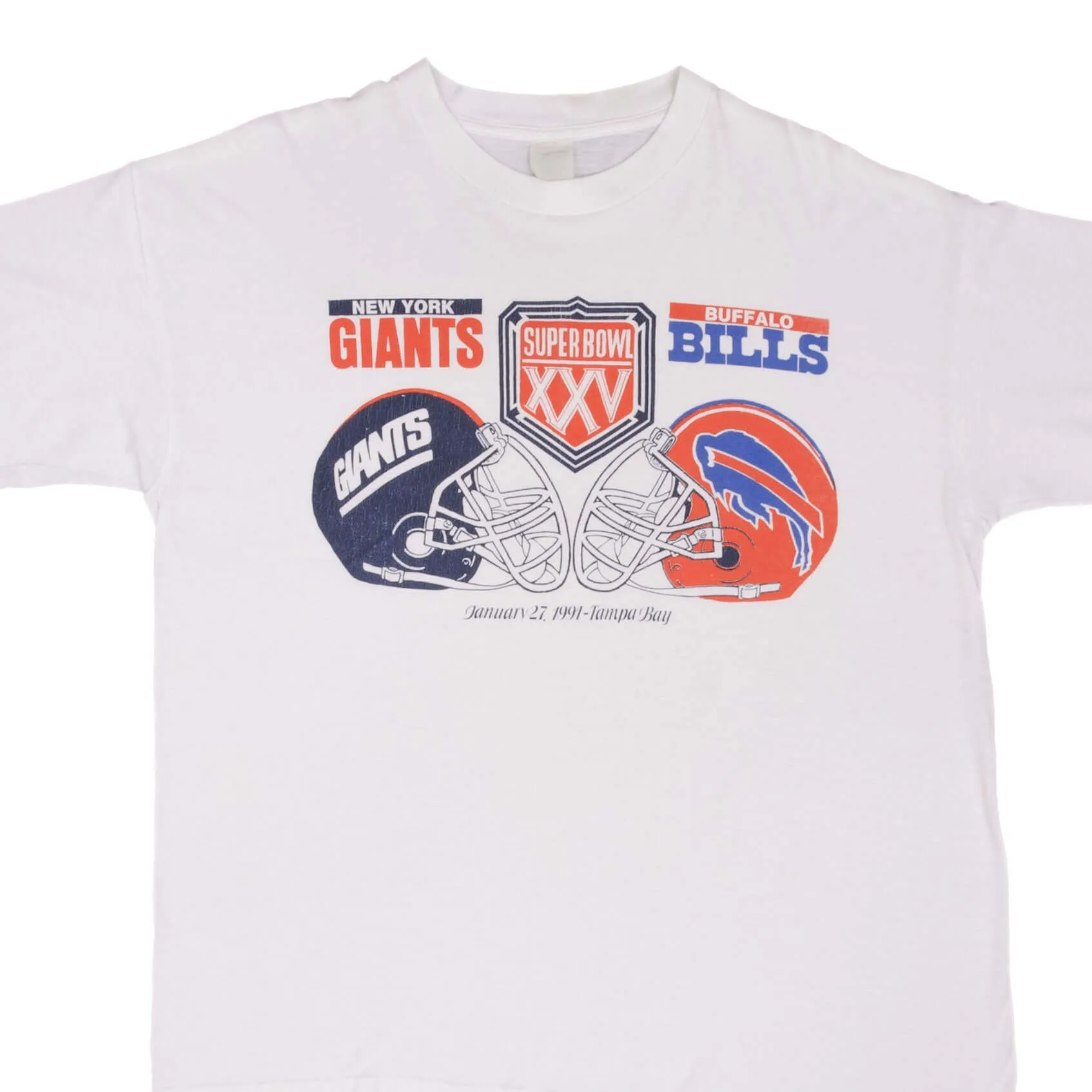 VINTAGE NFL GIANTS VS BILLS SUPER BOWL XXV 1991 TEE SHIRT SIZE XL