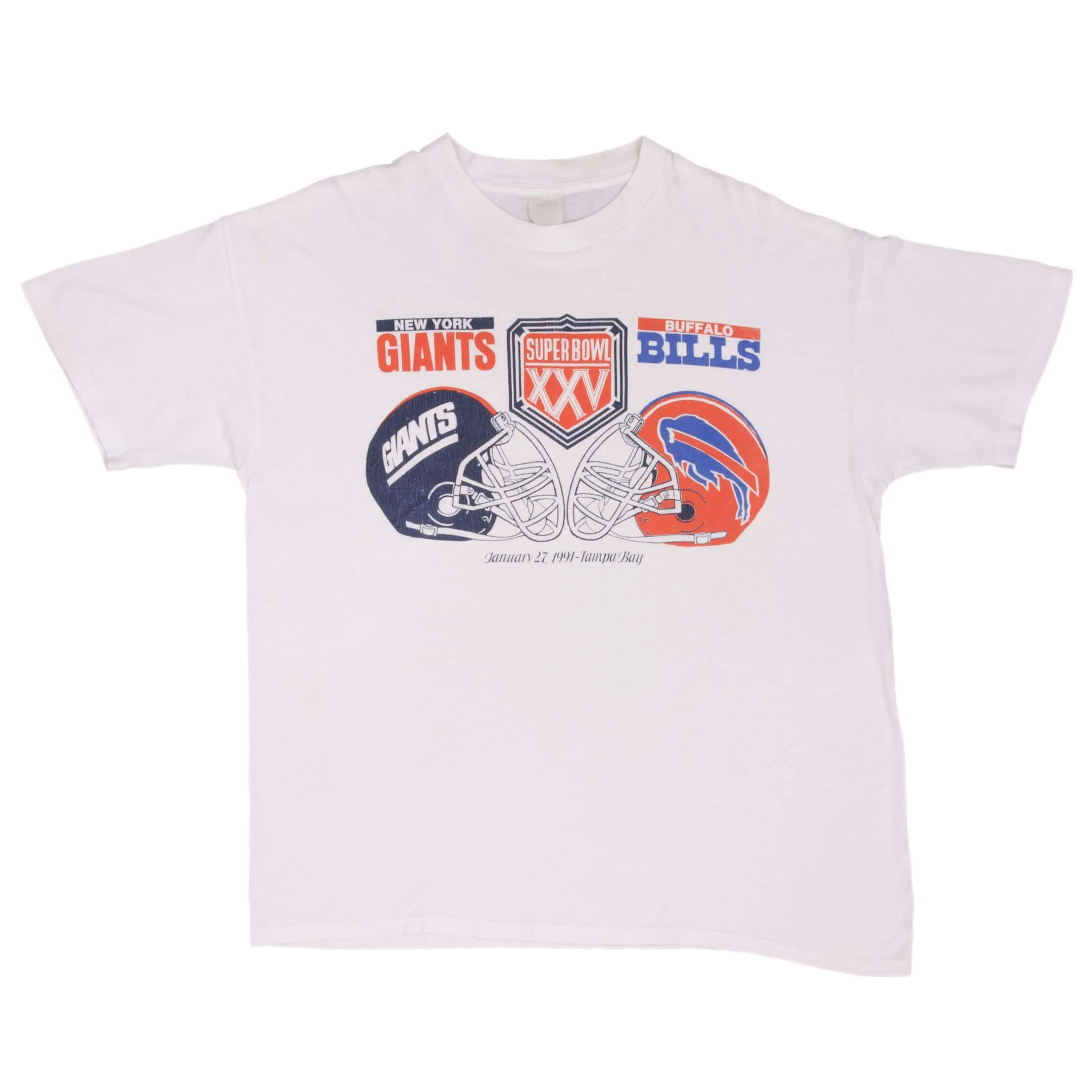 VINTAGE NFL GIANTS VS BILLS SUPER BOWL XXV 1991 TEE SHIRT SIZE XL
