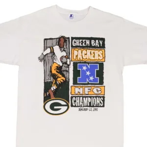VINTAGE NFL GREEN BAY PACKERS NFC CHAMPIONS 1997 STARTER TEE SHIRT LARGE