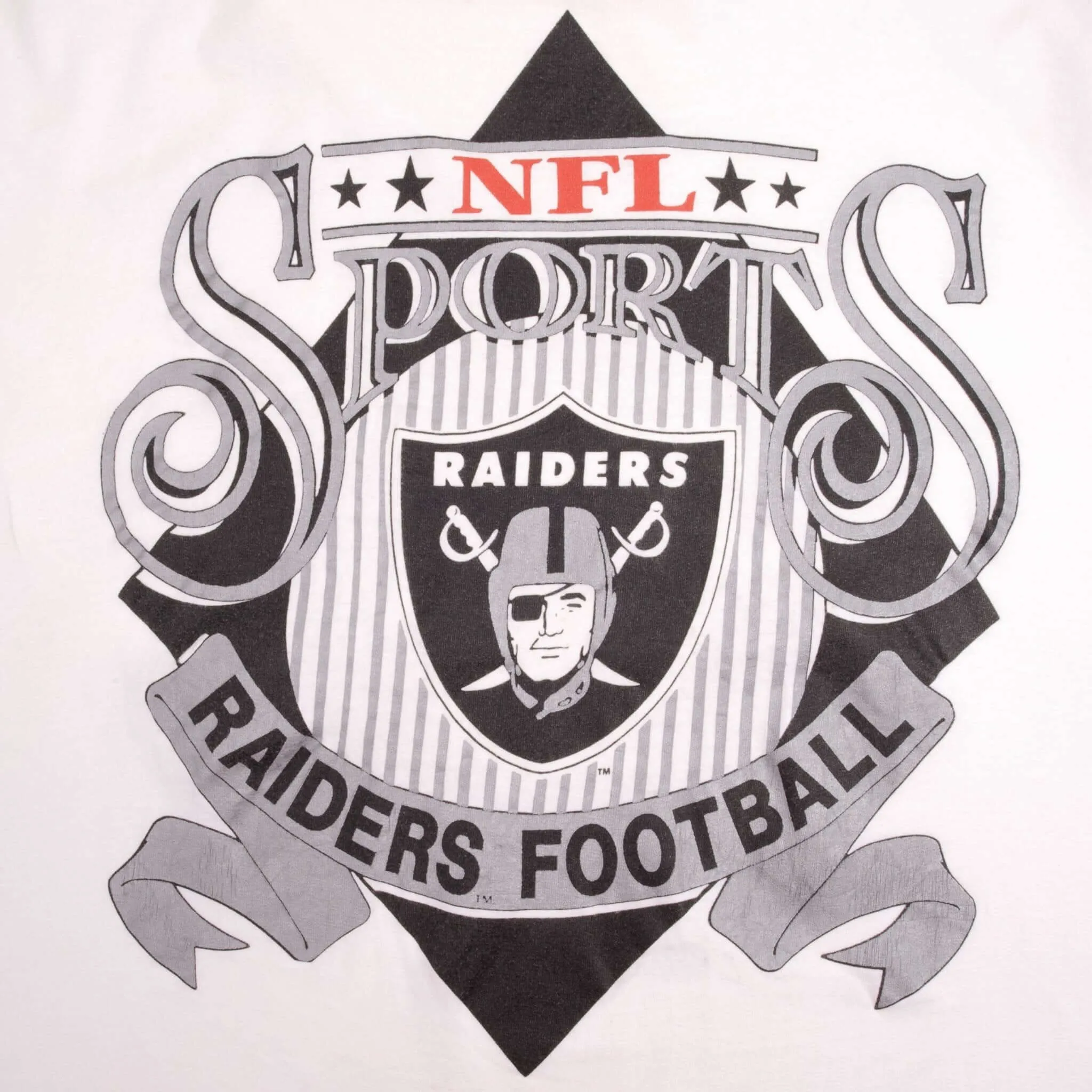 VINTAGE NFL LOS ANGELES RAIDERS TEE SHIRT EARLY 1990S SIZE XL MADE IN USA