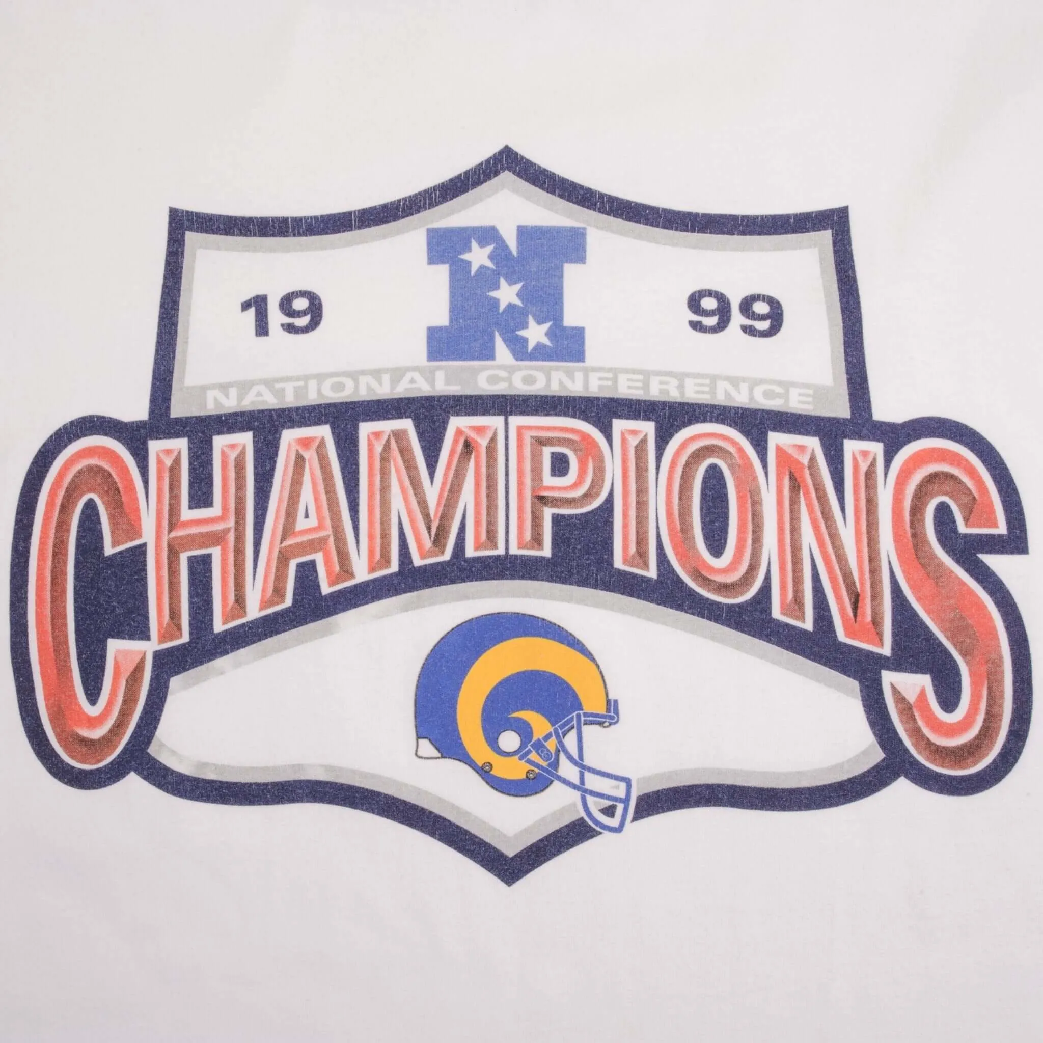 VINTAGE NFL LOS ANGELES RAMS NFC CHAMPIONS 1999 TEE SHIRT SIZE 2XL
