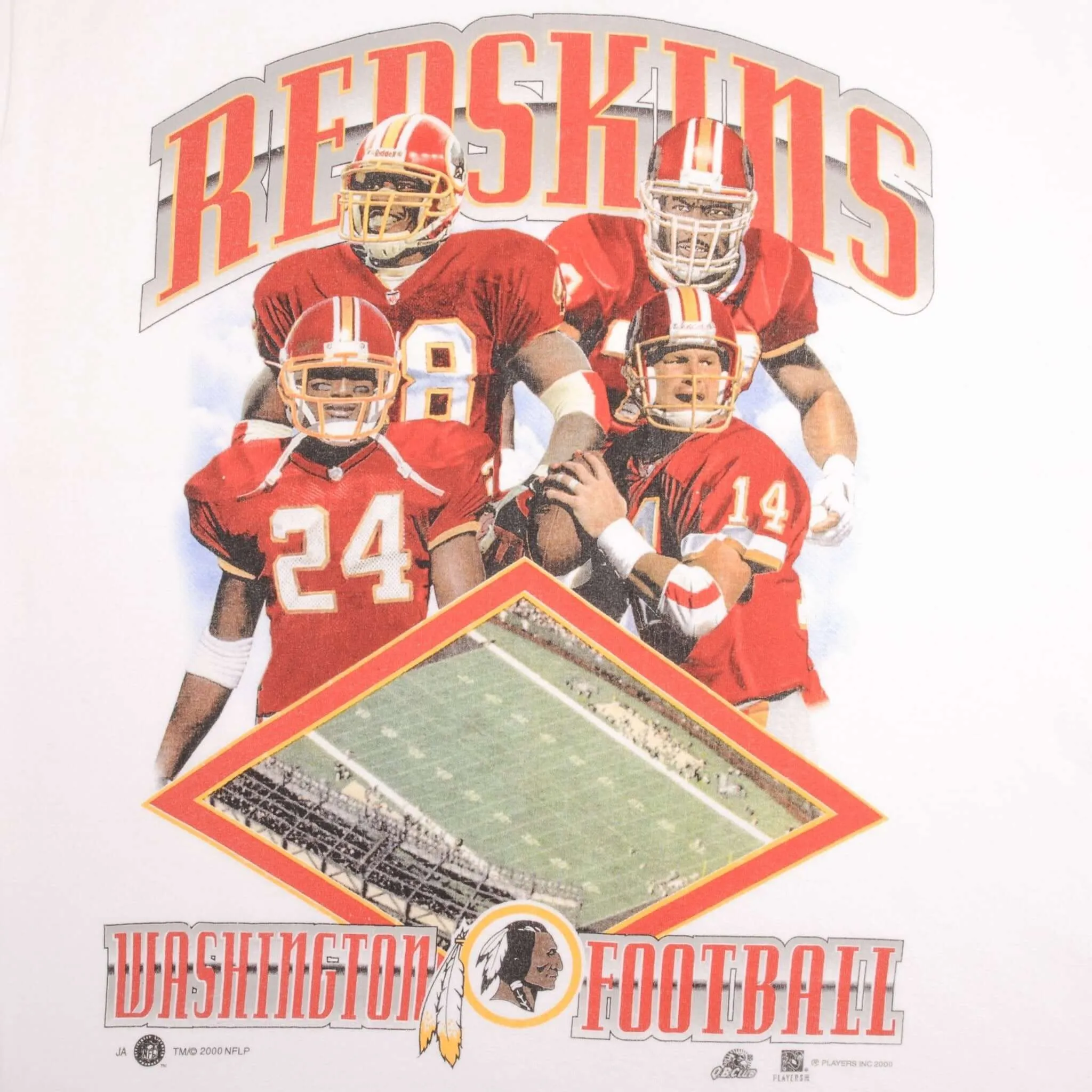 VINTAGE NFL WASHINGTON REDSKINS 2000 TEE SHIRT SIZE MEDIUM