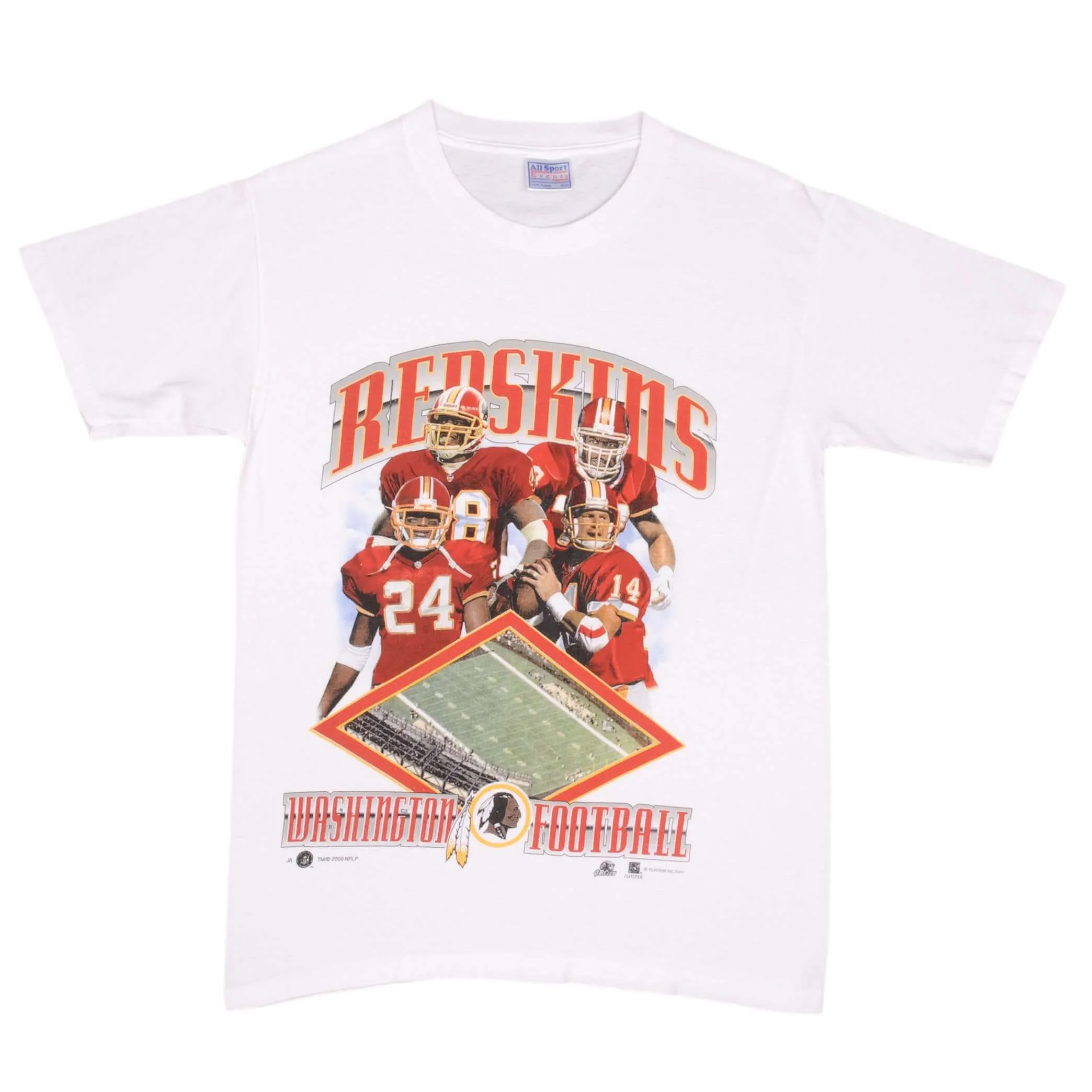 VINTAGE NFL WASHINGTON REDSKINS 2000 TEE SHIRT SIZE MEDIUM