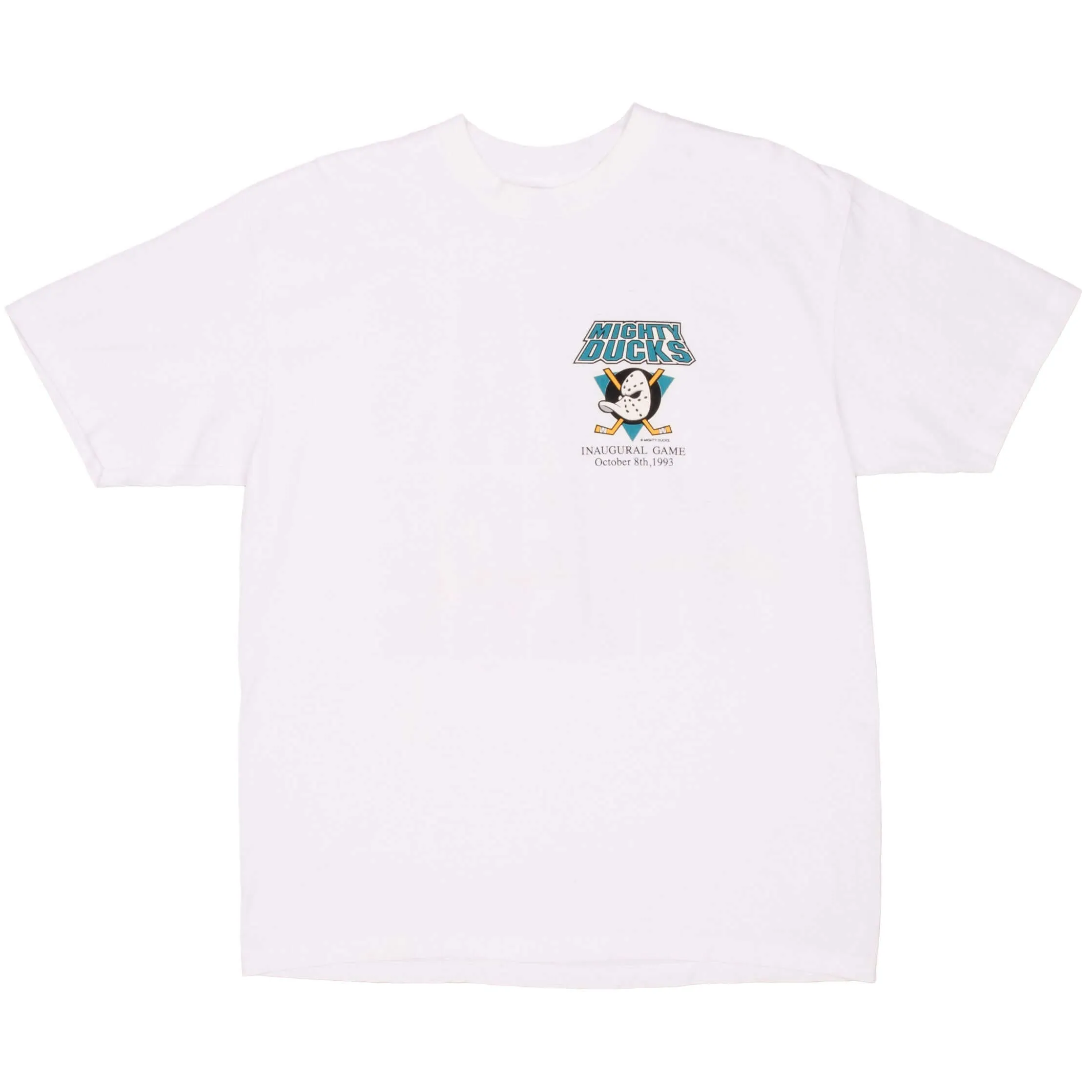VINTAGE NHL ANAHEIM MIGHTY DUCKS INAUGURAL GAME TEE SHIRT 1993 XL MADE IN USA