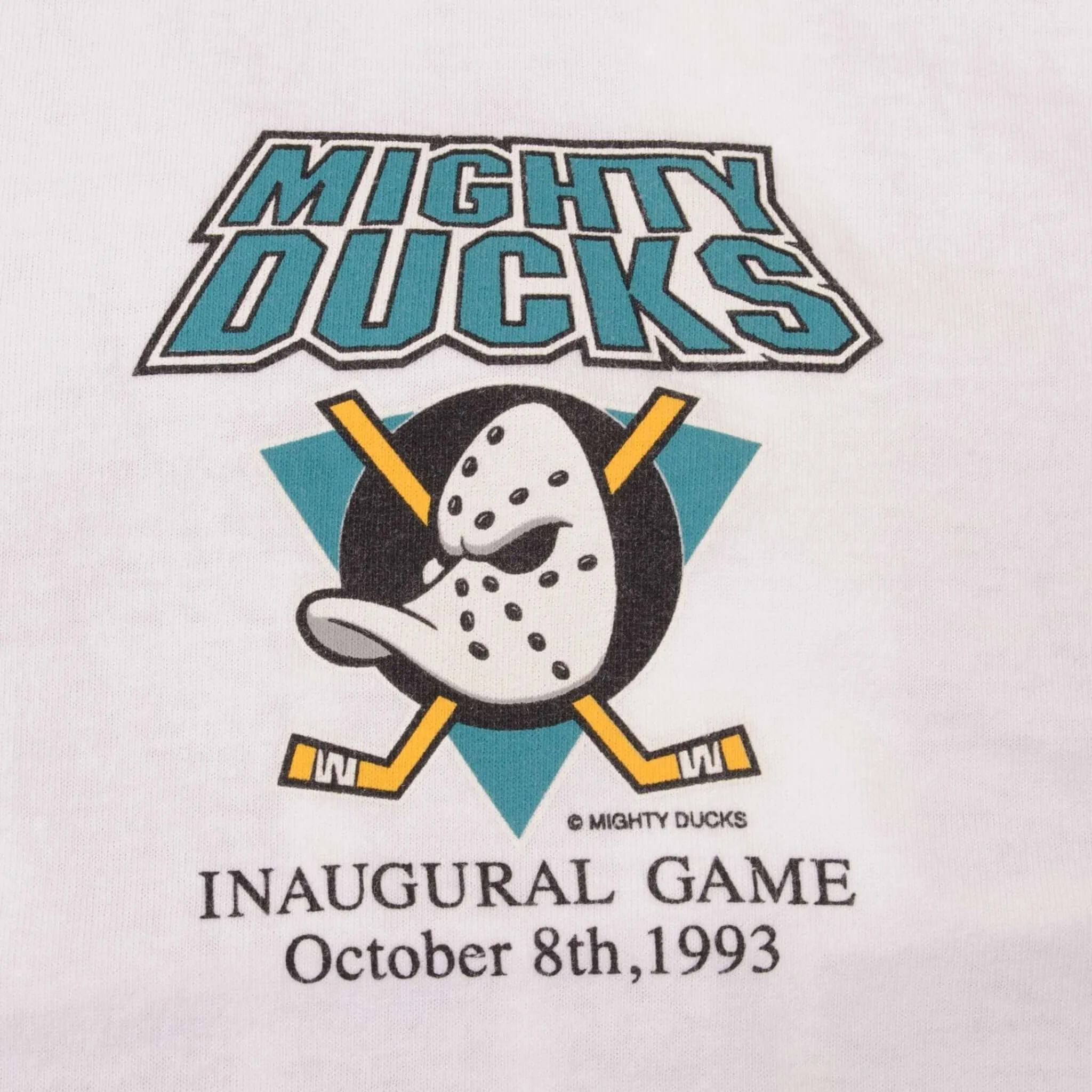 VINTAGE NHL ANAHEIM MIGHTY DUCKS INAUGURAL GAME TEE SHIRT 1993 XL MADE IN USA