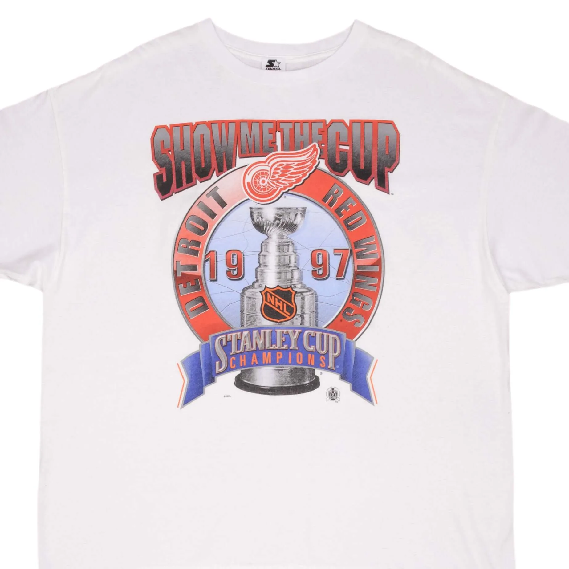 VINTAGE NHL DETROIT RED WINGS STANLEY CUP CHAMPIONS 1997 TEE SHIRT 2XL MADE USA