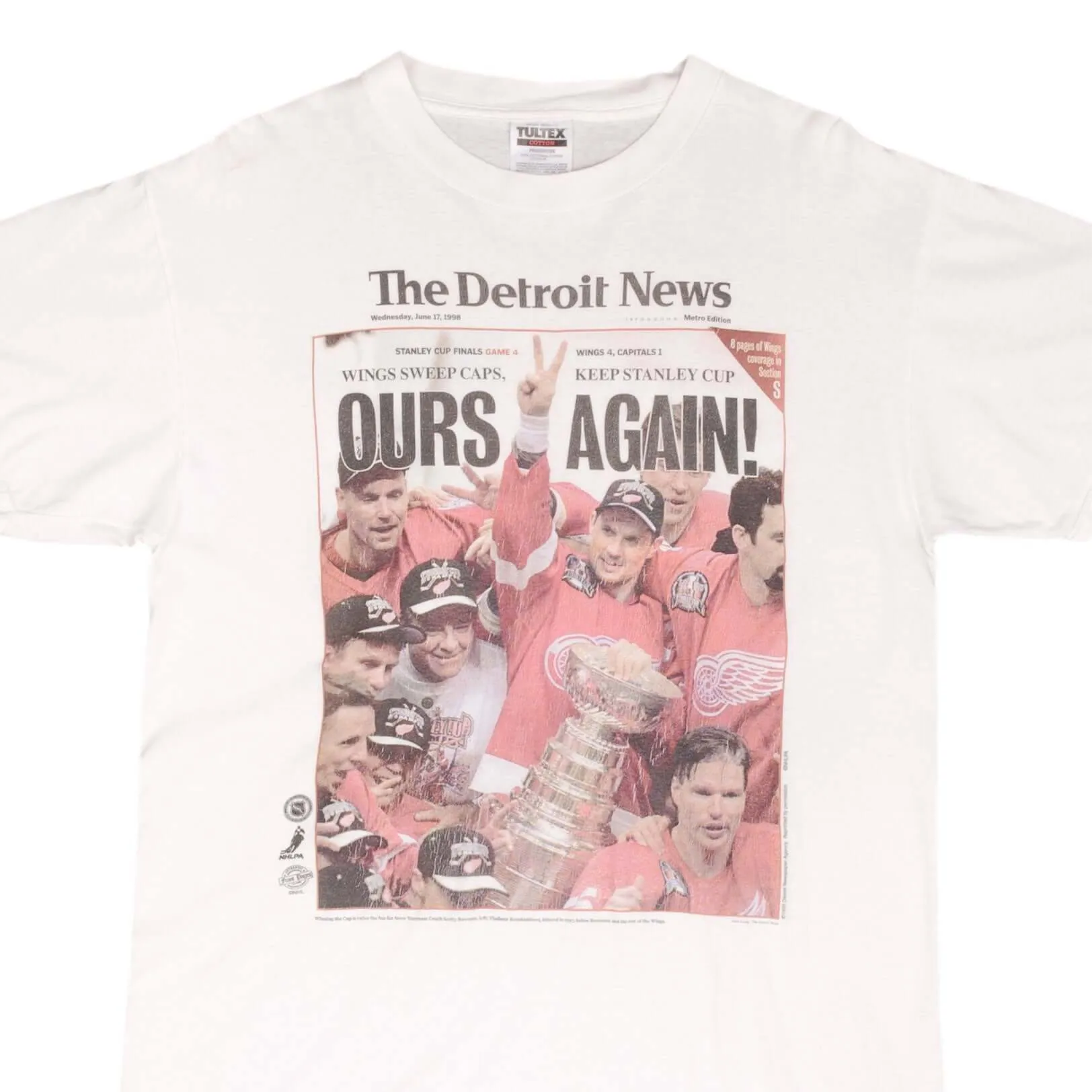 VINTAGE NHL DETROIT RED WINGS STANLEY CUP CHAMPIONS 1998 TEE SHIRT SIZE LARGE