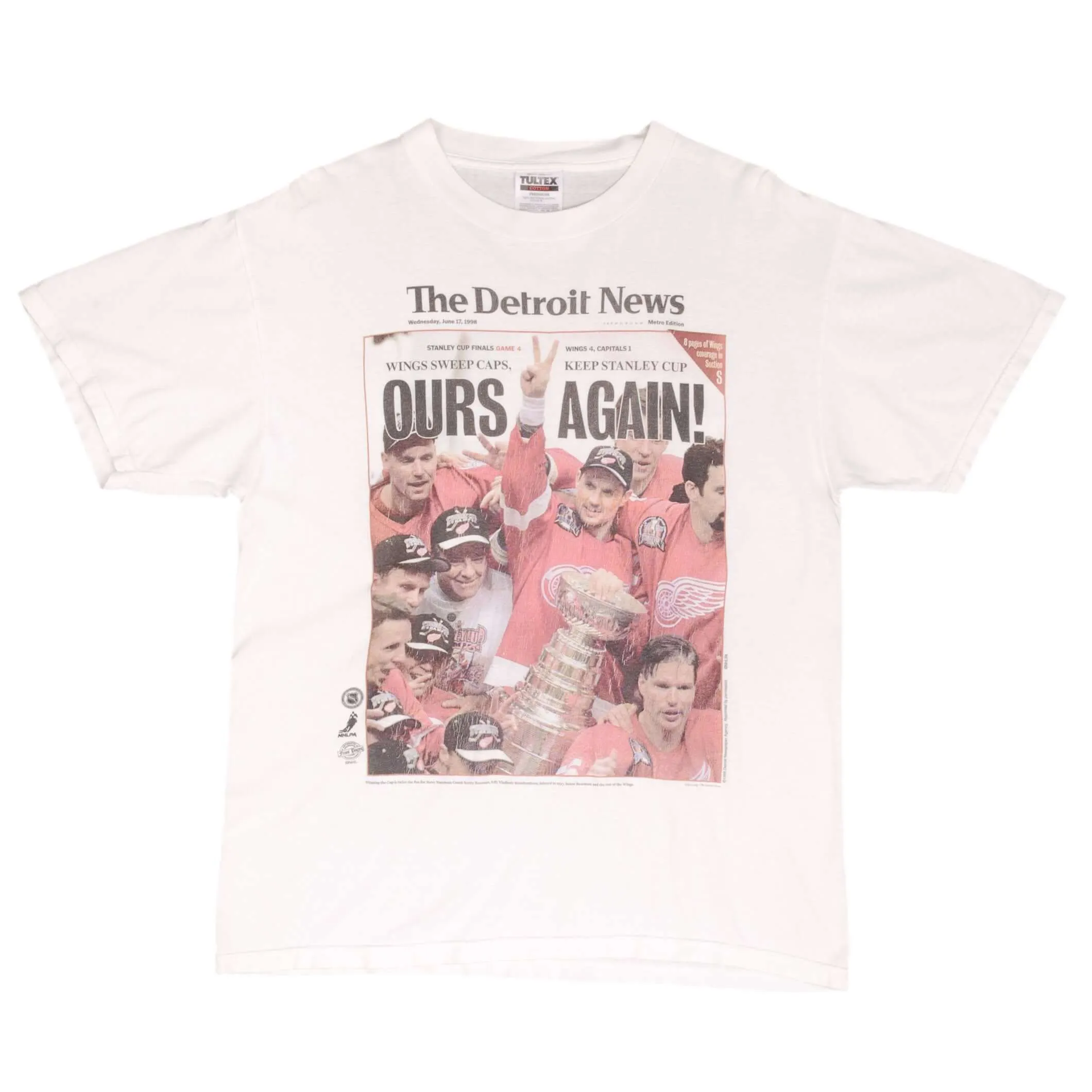 VINTAGE NHL DETROIT RED WINGS STANLEY CUP CHAMPIONS 1998 TEE SHIRT SIZE LARGE