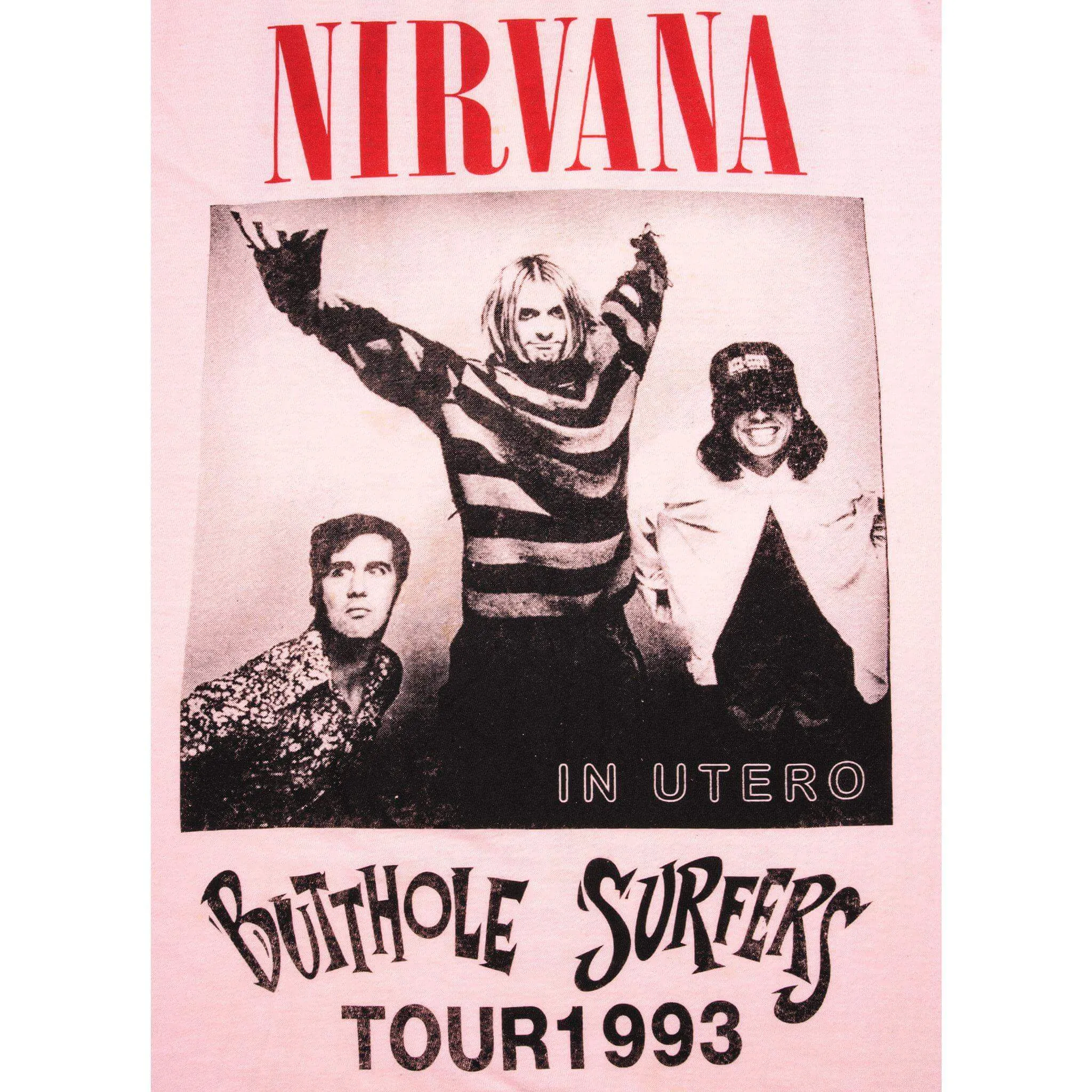 VINTAGE NIRVANA AND BUTTHOLE SURFERS TOUR TEE SHIRT 1993 SIZE LARGE