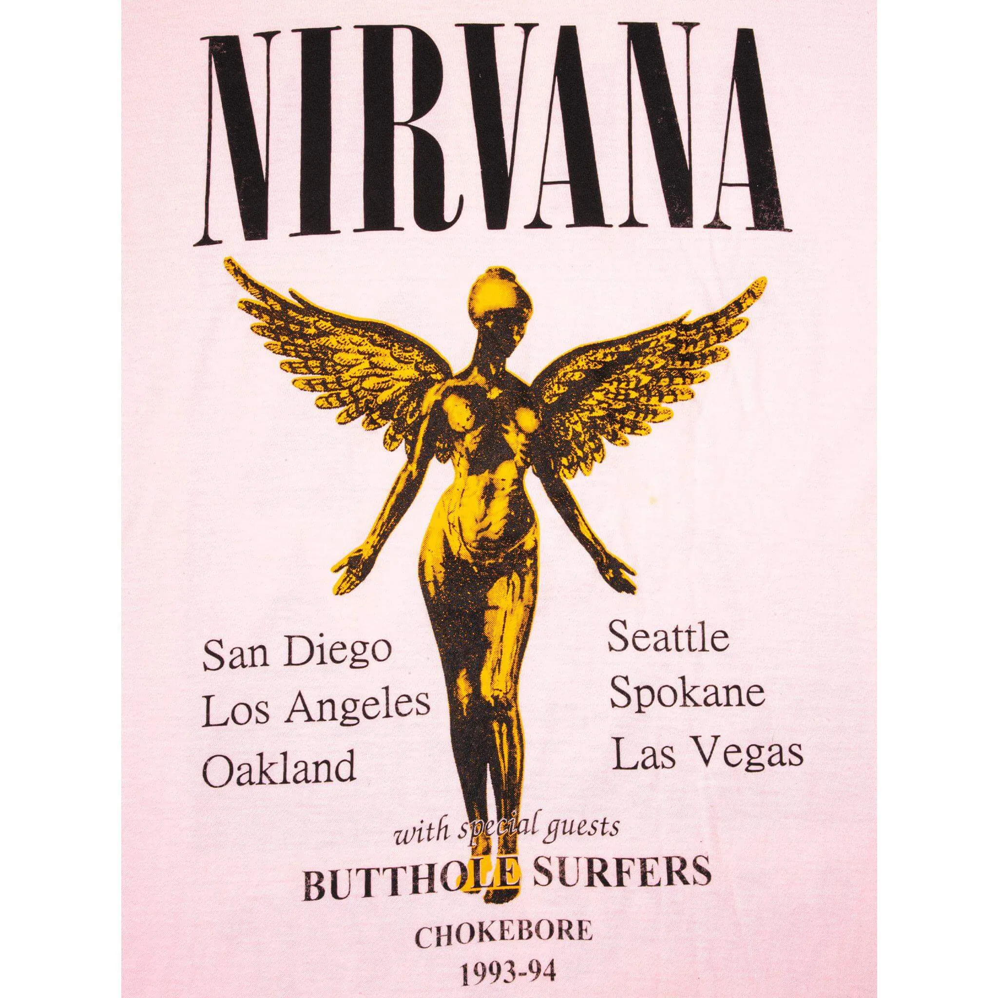 VINTAGE NIRVANA AND BUTTHOLE SURFERS TOUR TEE SHIRT 1993 SIZE LARGE
