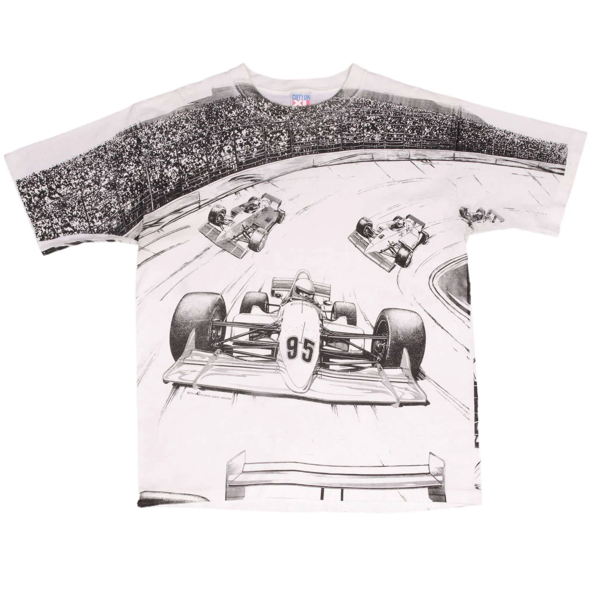 VINTAGE RACING ALL OVER PRINT INDY CAR 1995 TEE SHIRT SIZE XL MADE IN USA