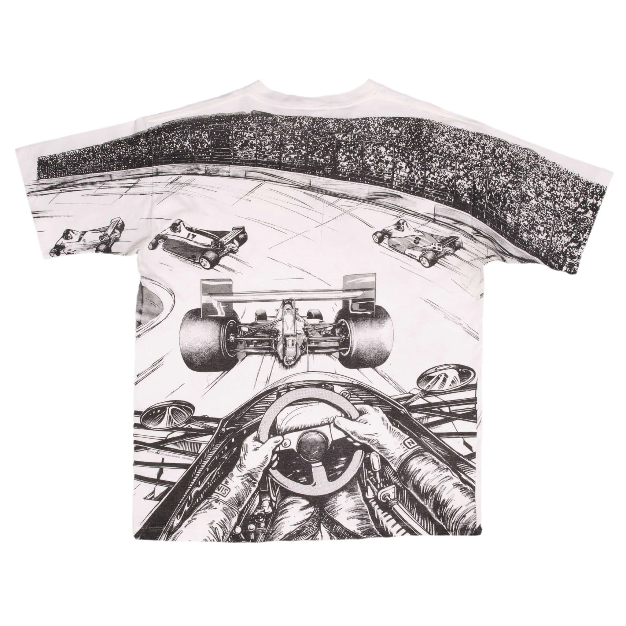 VINTAGE RACING ALL OVER PRINT INDY CAR 1995 TEE SHIRT SIZE XL MADE IN USA
