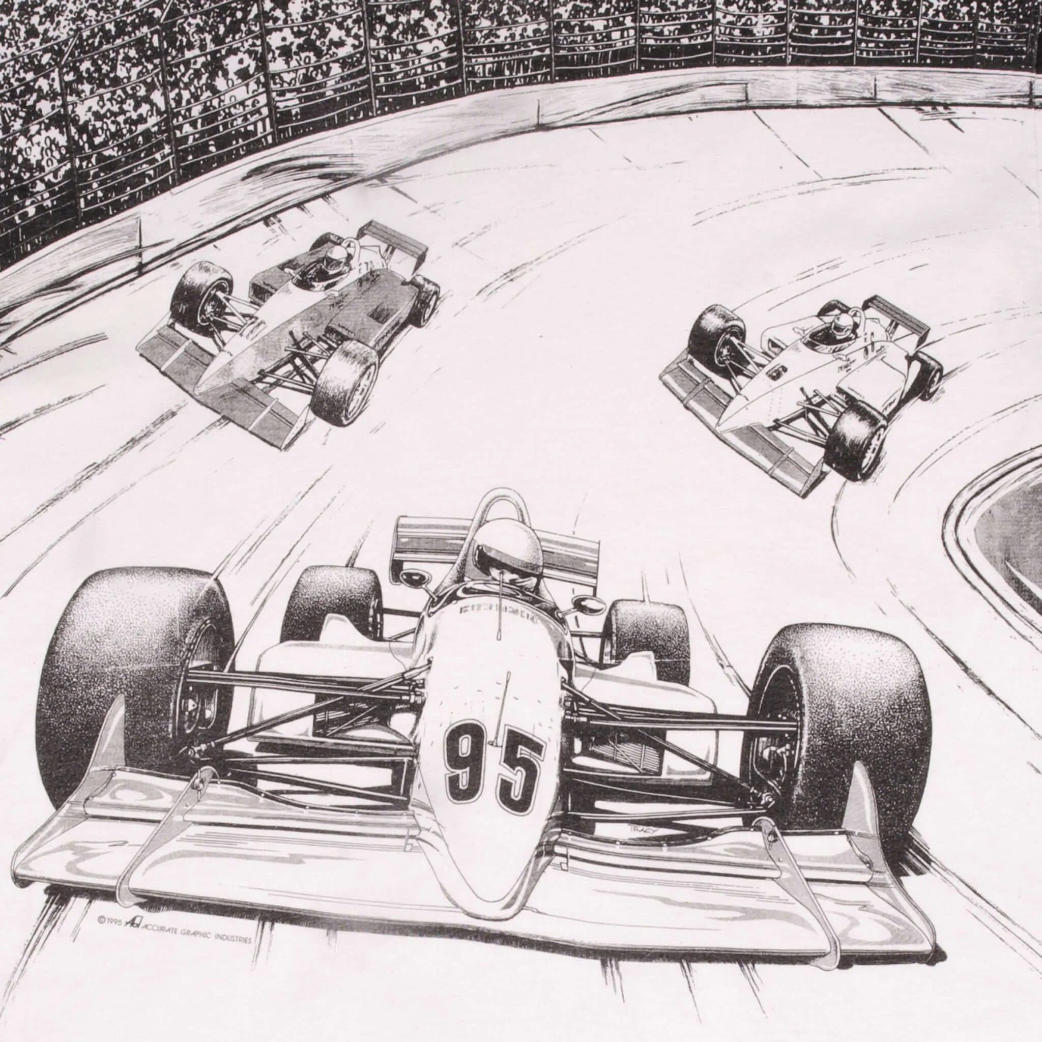 VINTAGE RACING ALL OVER PRINT INDY CAR 1995 TEE SHIRT SIZE XL MADE IN USA