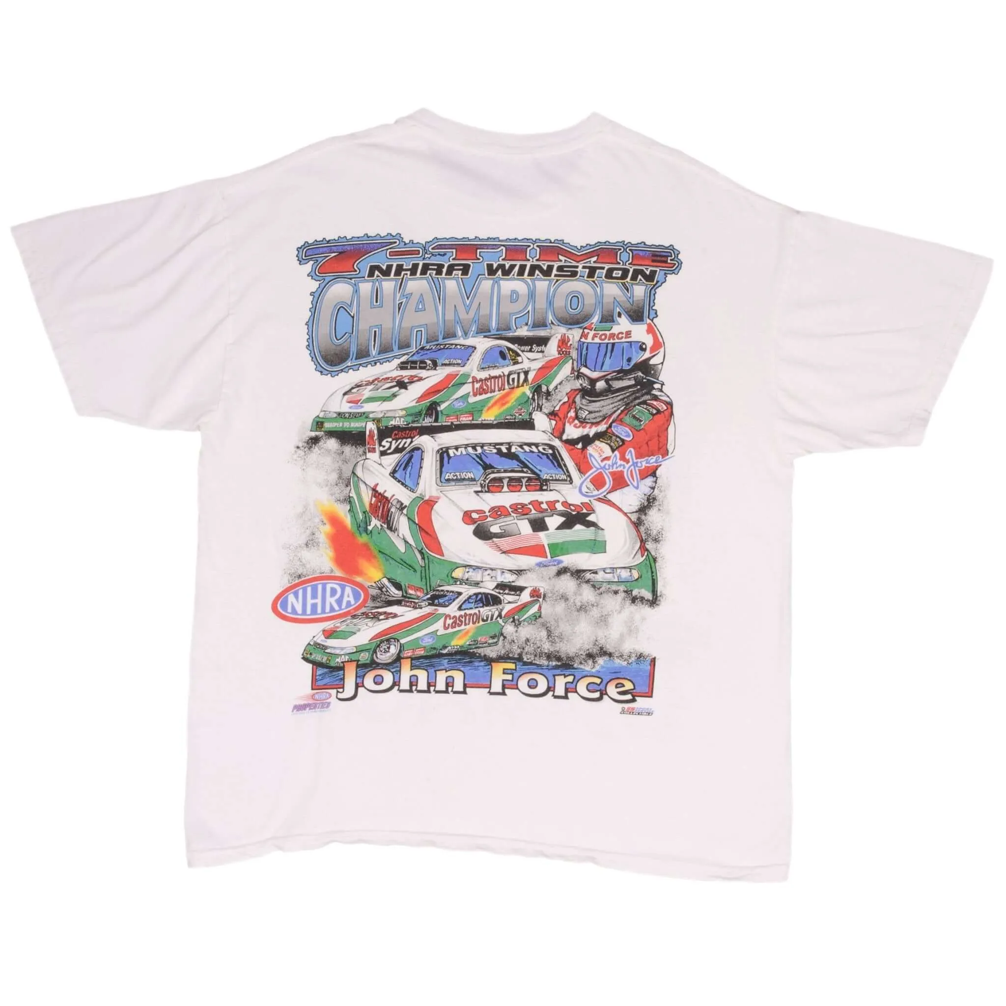 VINTAGE RACING NHRA JOHN FORCE 7 TIME CHAMPION 1997 TEE SHIRT XL MADE IN USA
