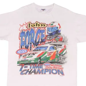 VINTAGE RACING NHRA JOHN FORCE 7 TIME CHAMPION 1997 TEE SHIRT XL MADE IN USA