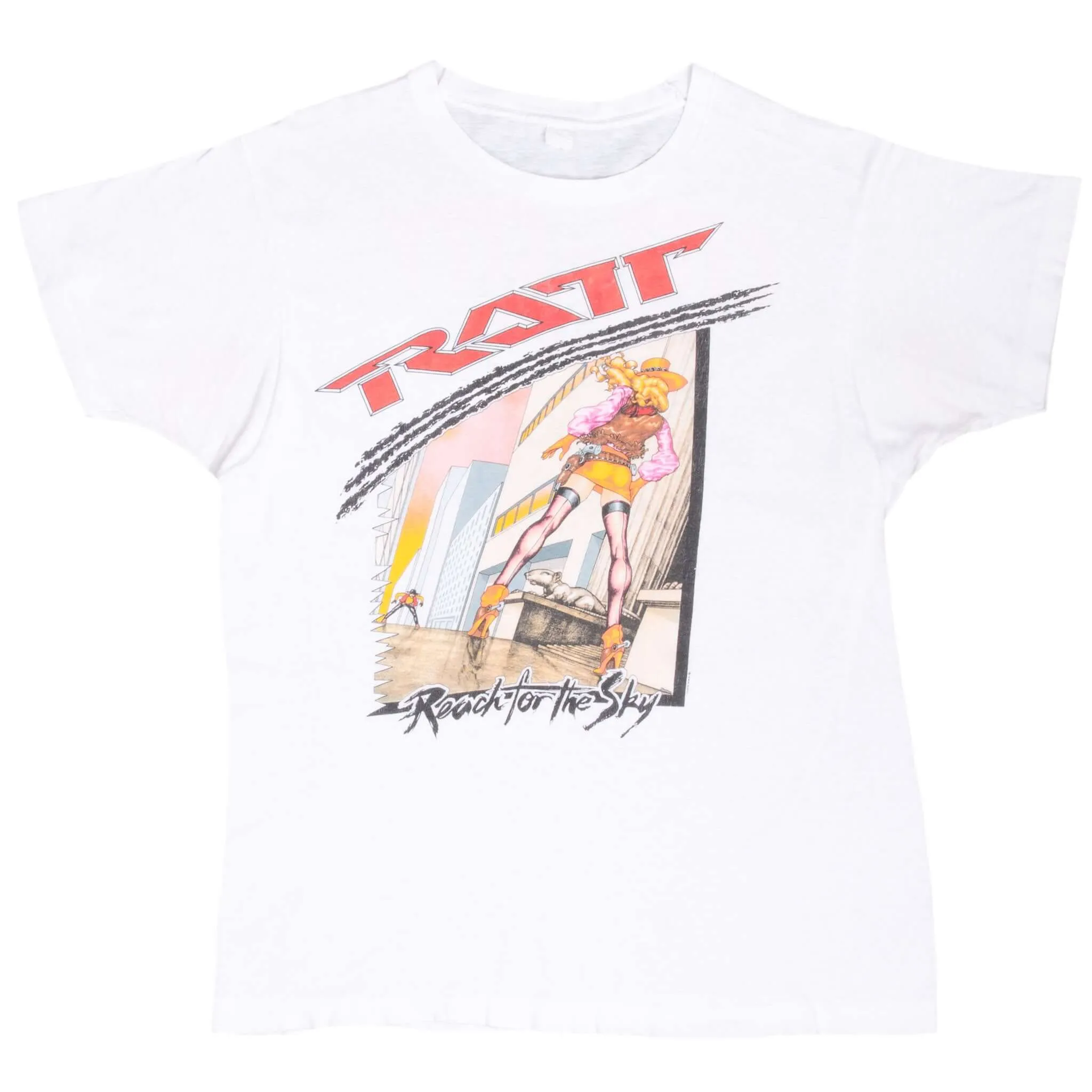 VINTAGE RATT REACH FOR THE SKY WORLD TOUR TEE SHIRT 1989 LARGE